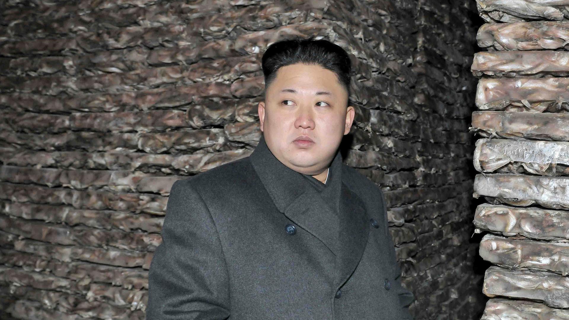 North Korean leader Kim Jong-un visits the Aquatic Products Refrigerating Facilities. 