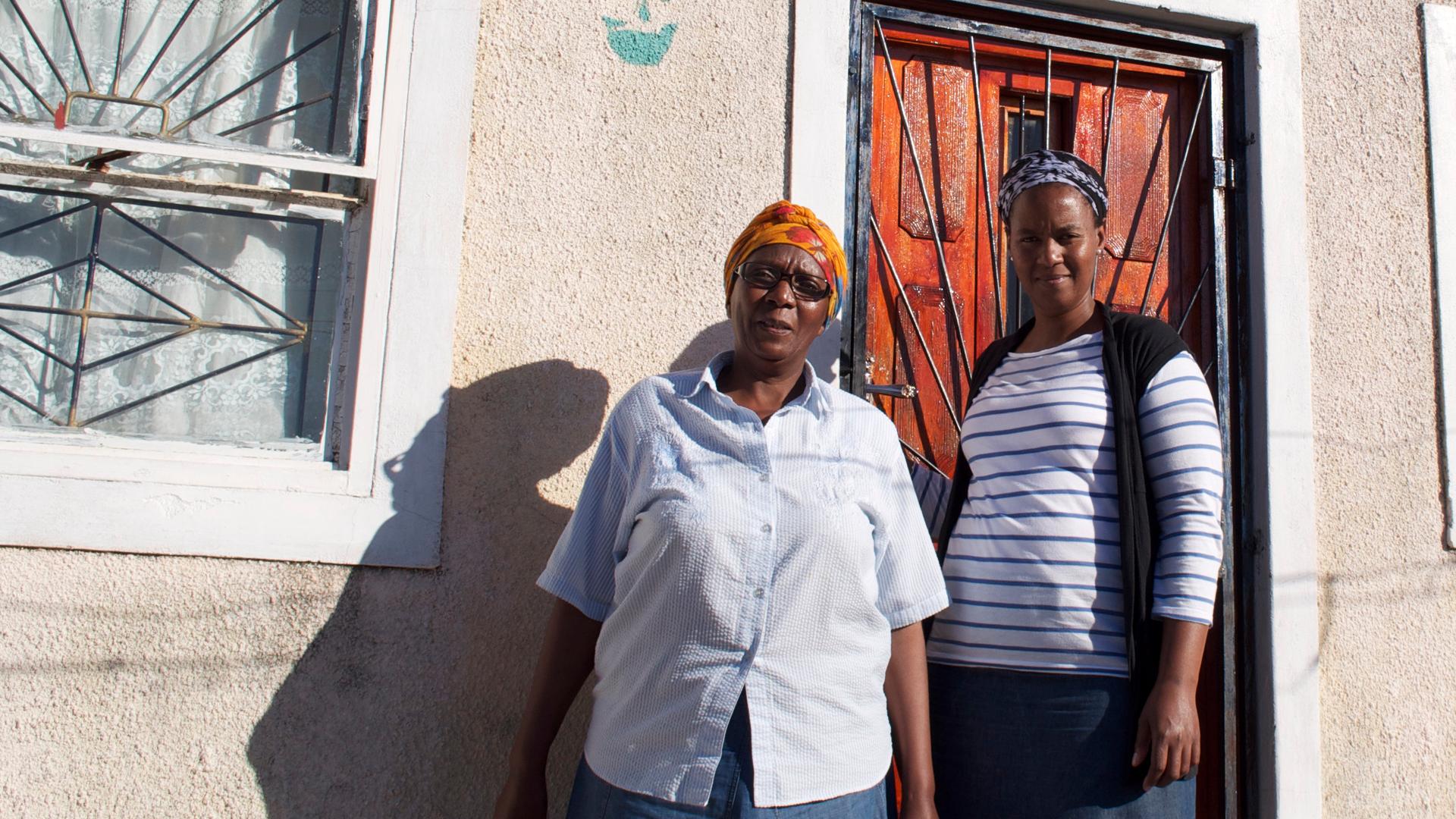 Nora Suselo (R) and her mother Gladys, domestic workers in Cape Town, South Africa.