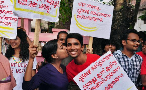 Kissing protest in Kerala, India