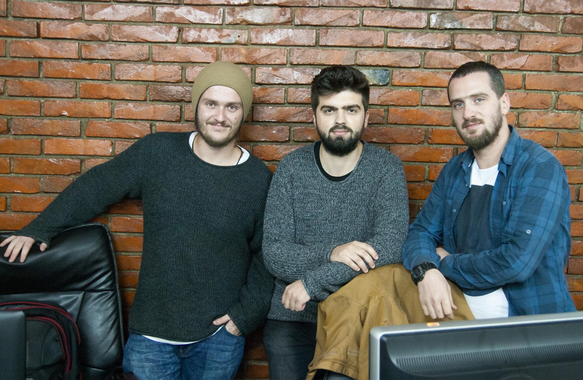 The team behind "Kosovo if Trump Wins" (from left) Fitim Krasniqi, Argjend Haxhiu and Kushtrim Krasniqi. All three are devout Muslims. They are also pro-American like most people in Kosovo.