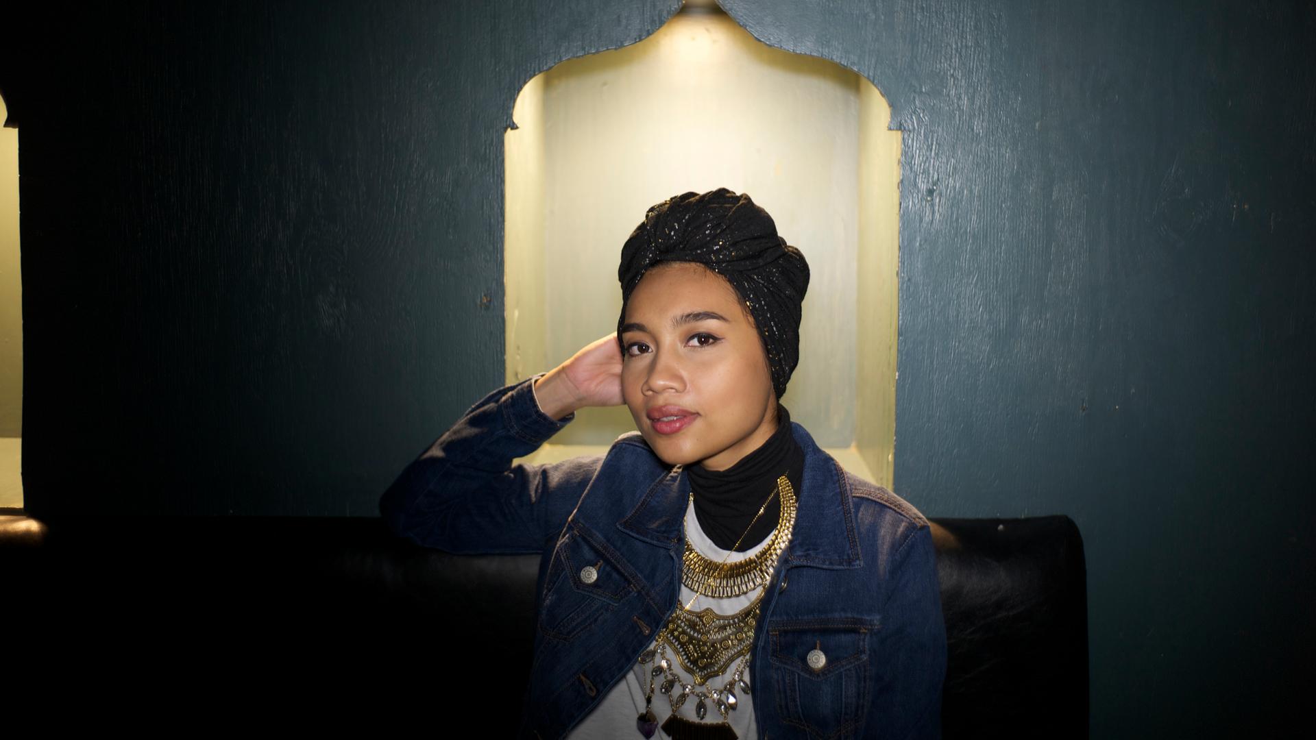 Yuna Zarai poses at her show at the Paradise Rock Club in Boston.