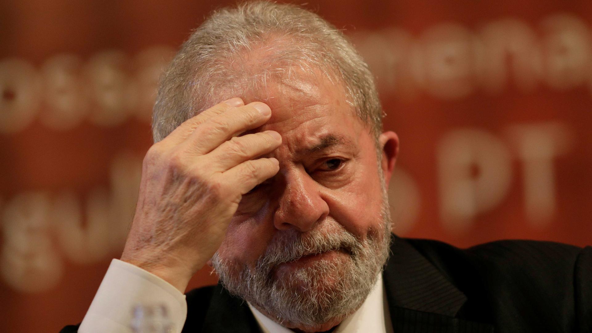 Former Brazilian President Luiz Inácio Lula da Silva at a Workers' Party event in Brasilia, Brazil on July 5.