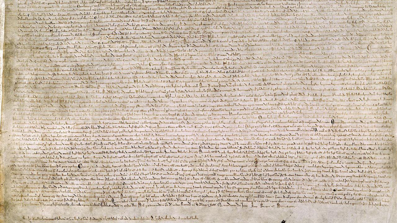 The Magna Carta is written on vellum, just like the laws of the English parliament (until April)