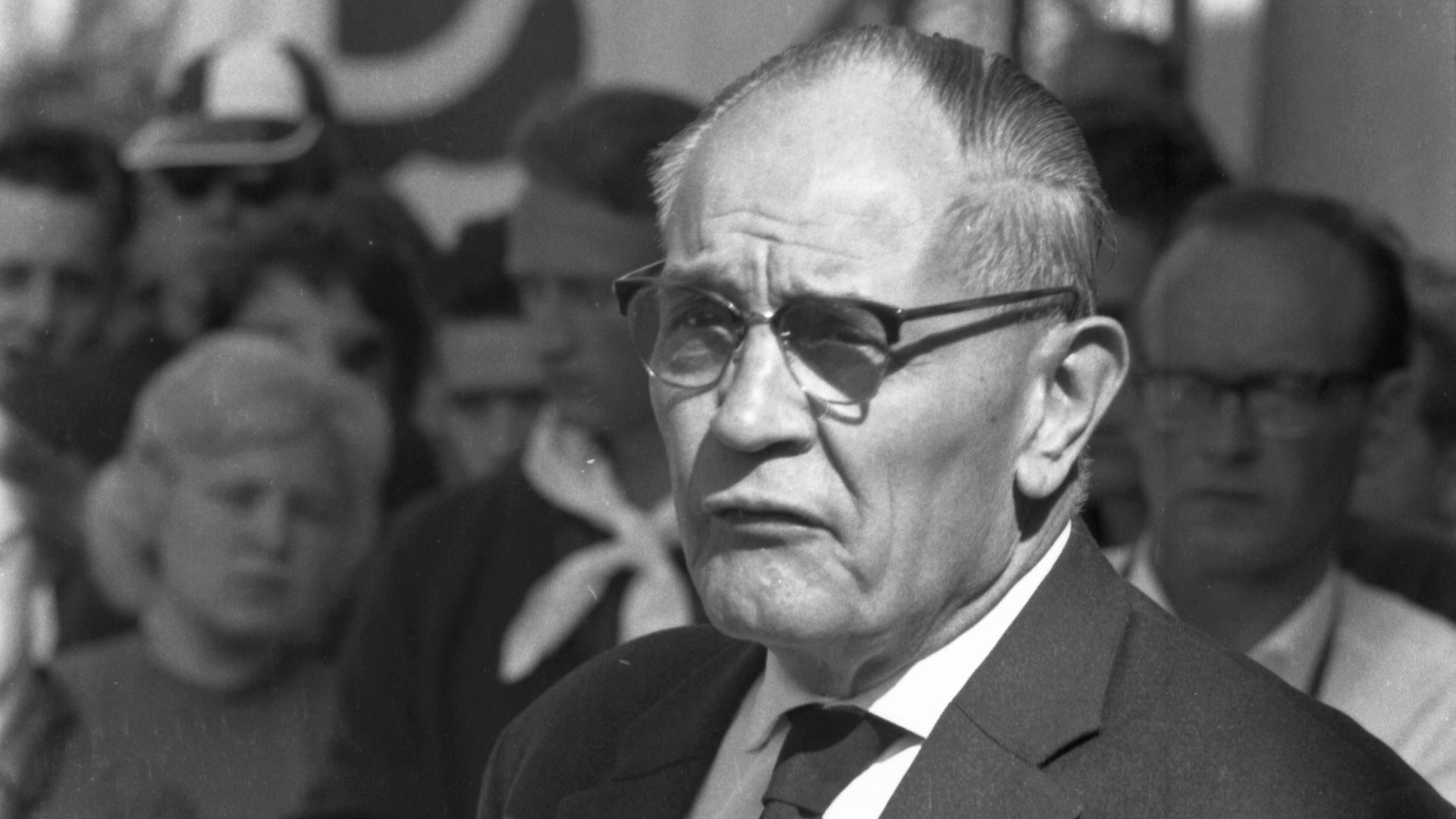 Martin Niemöller at the 8th World Youth Festival.