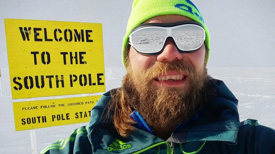 This photo was supposed to be selfie proof of Martin Szwed's claim of skiing solo to the South Pole in just 14 days. He later said the photo was a montage.