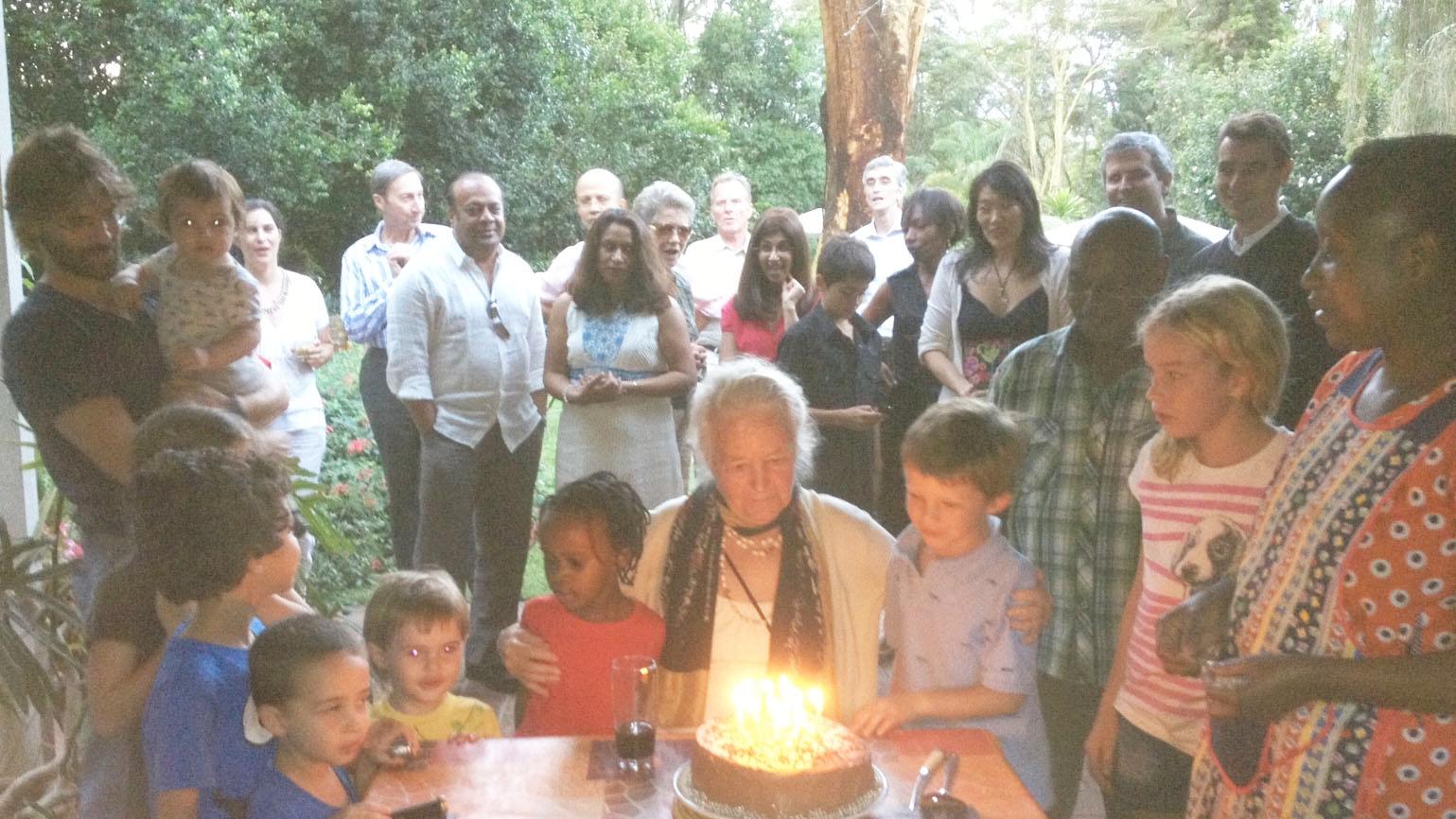 The author's mother celebrates her 93rd birthday in Kenya
