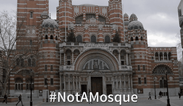An image of Westminster Cathedral, which a local branch of the UK Independence Party mistook for a mosque.