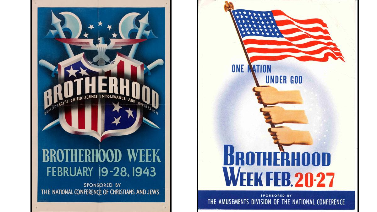 Posters promoting National Brotherhood Week in the US