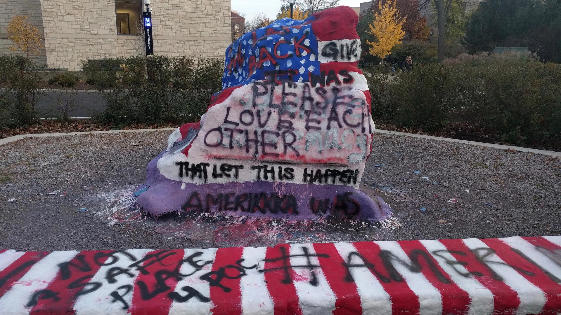 Students' post-election sentiments on Northwestern University rock