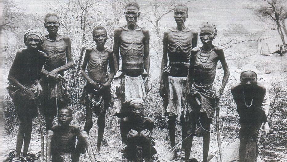 Genocide in South-West Africa, committed by German soldiers, decimated the Herero and Namaqua tribes. These survivors escaped into the Omaheke desert.