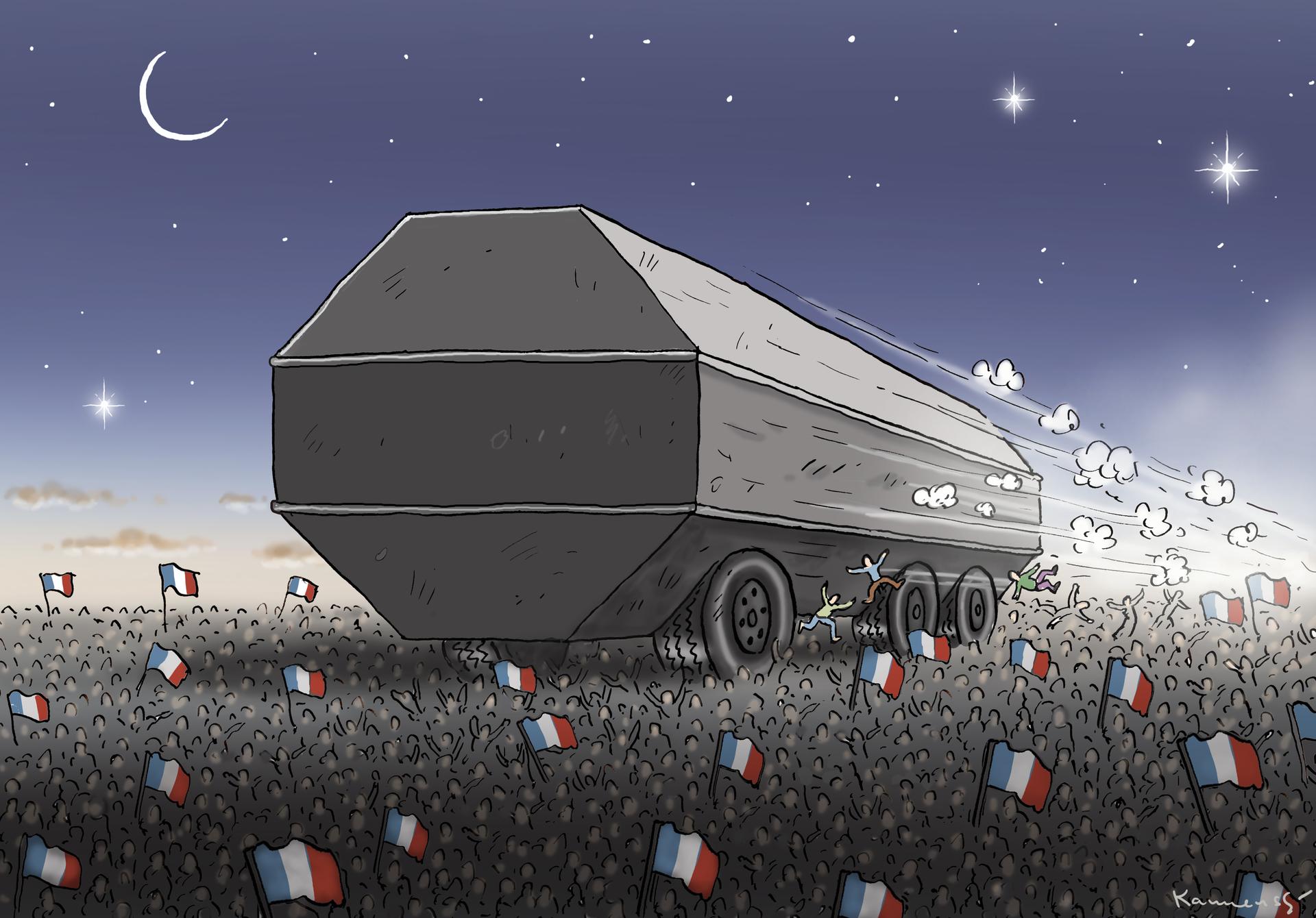 Cartoon honoring victims of Nice violence