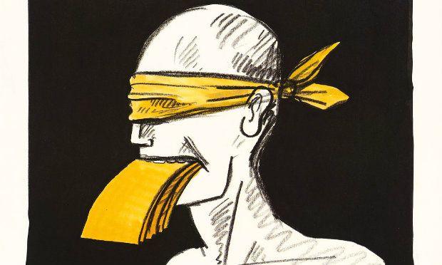 "No Freedom without Freedom of the Press," by Tomi Ungerer, 1992