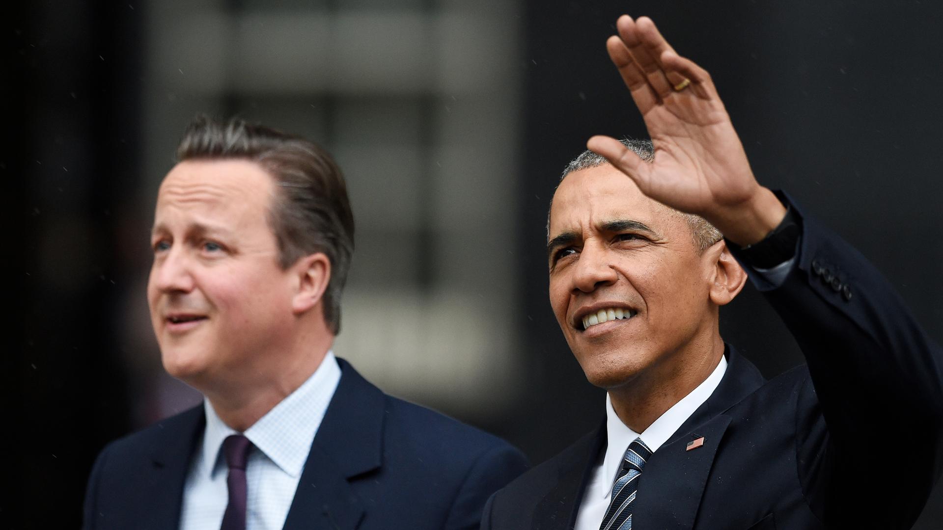 US President Barack Obama and British Prime Minister, David Cameron leave 10 Downing Street in London. April 22, 2016.