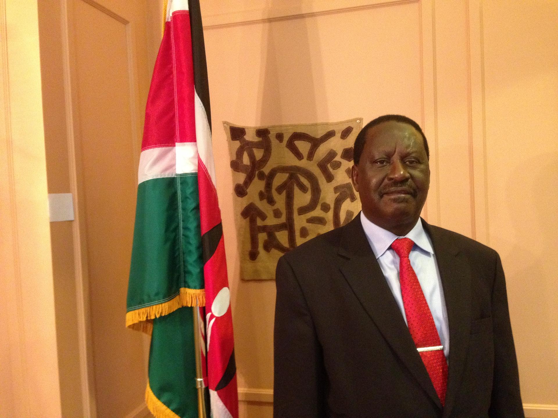 Former Kenyan Prime Minister Raila Odinga visiting Boston University's African Presidential Center. 
