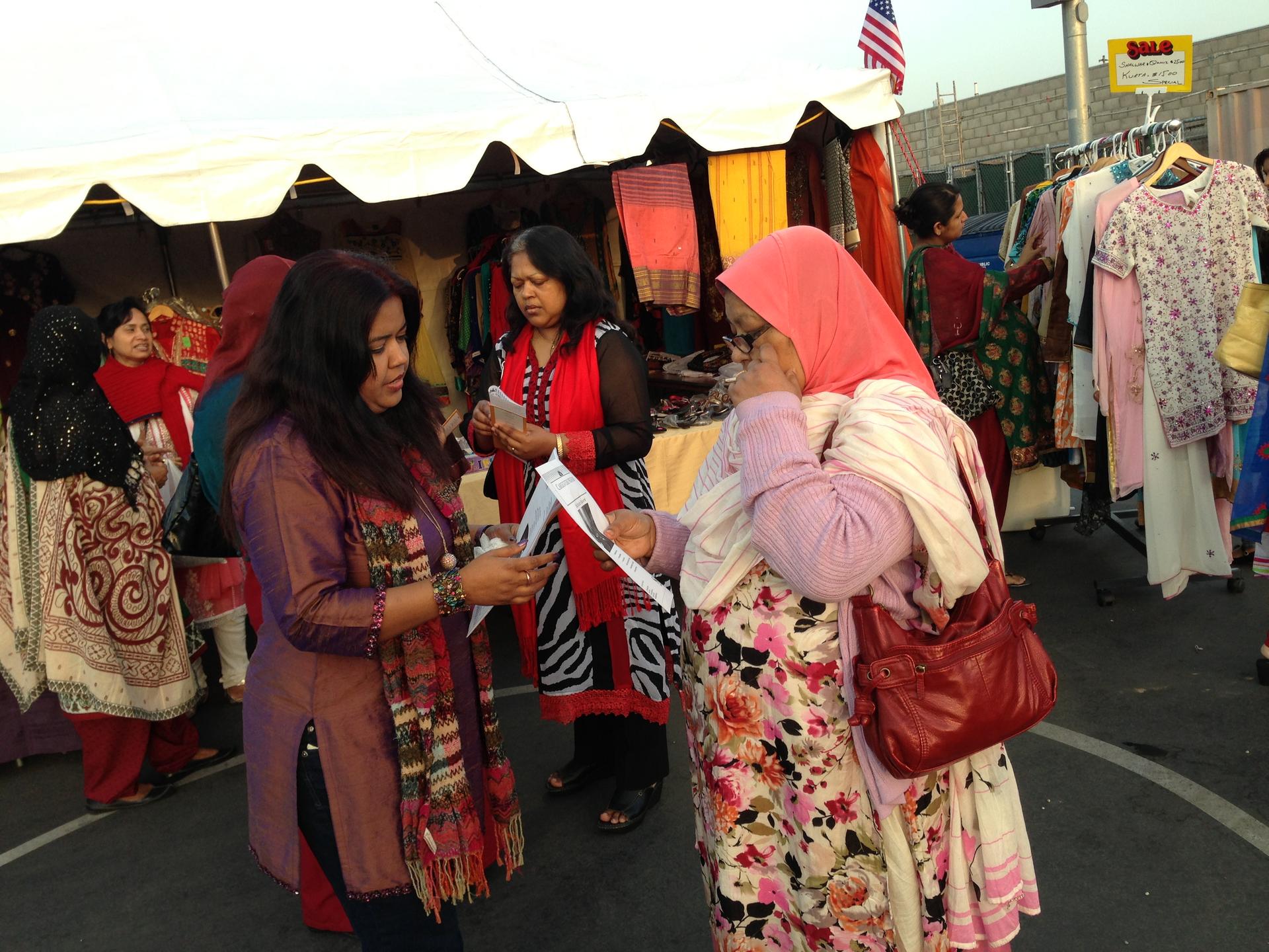 Riffat Rahman, a health care advocate, conducts outreach about the Affordable Care Act in a Los Angeles neighborhood called Little Bangladesh. 