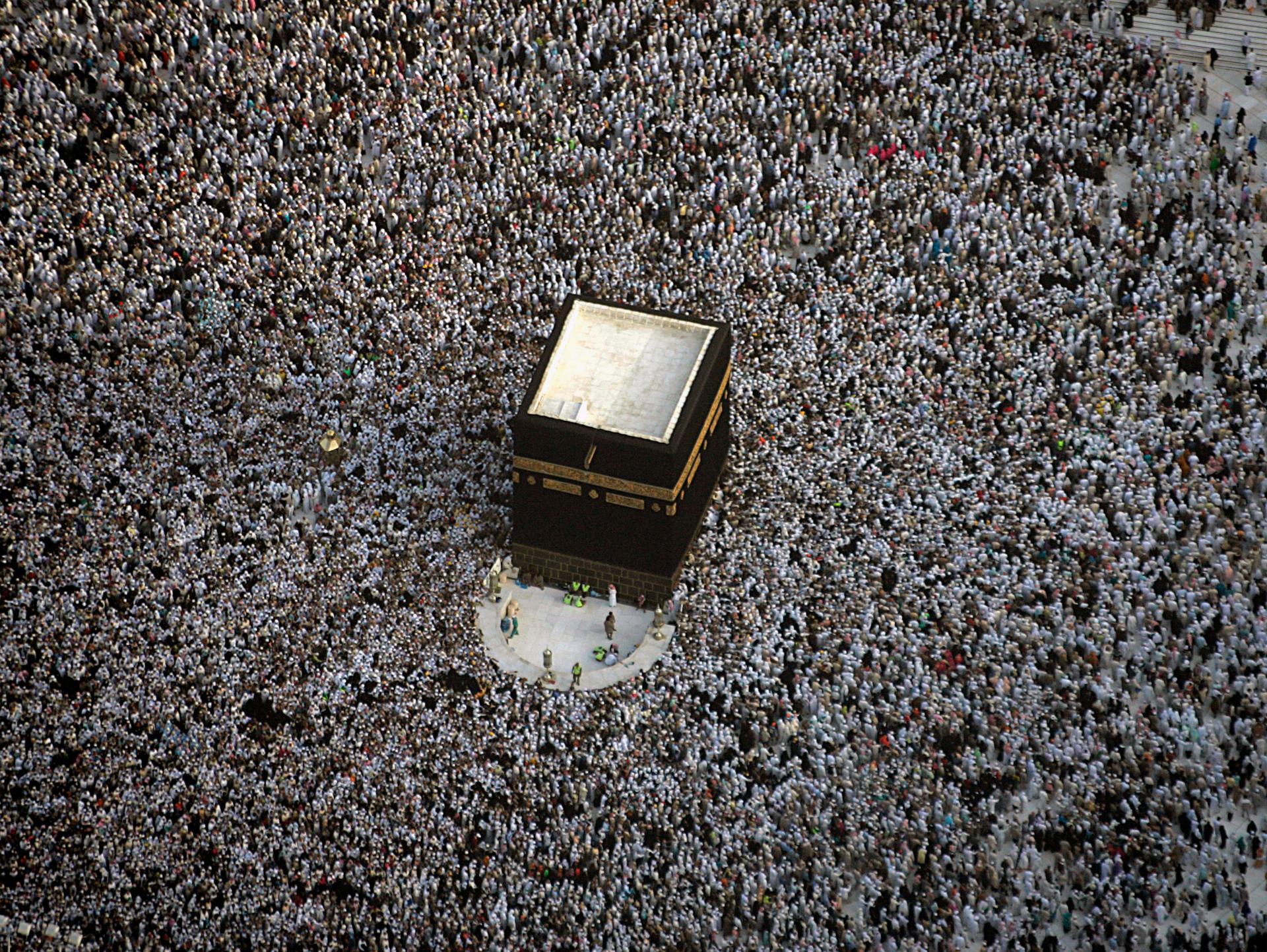 An aerial view of the Haj pilgrimage in Mecca