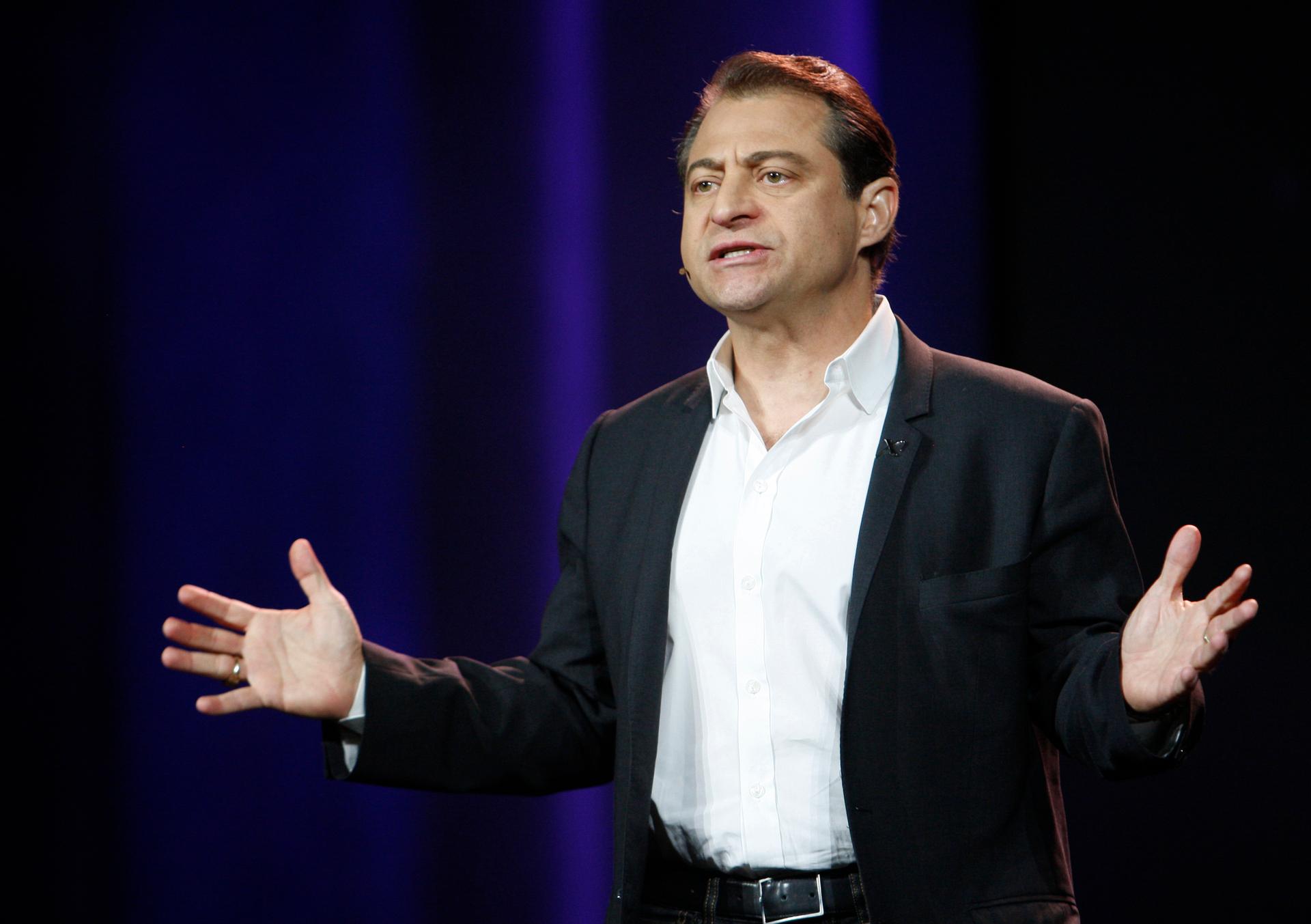 Peter Diamandis, chairman and CEO of the X Prize foundation, speaks about the "tricorder" prize during a keynote address at the 2012 International Consumer Electronics Show in Las Vegas.