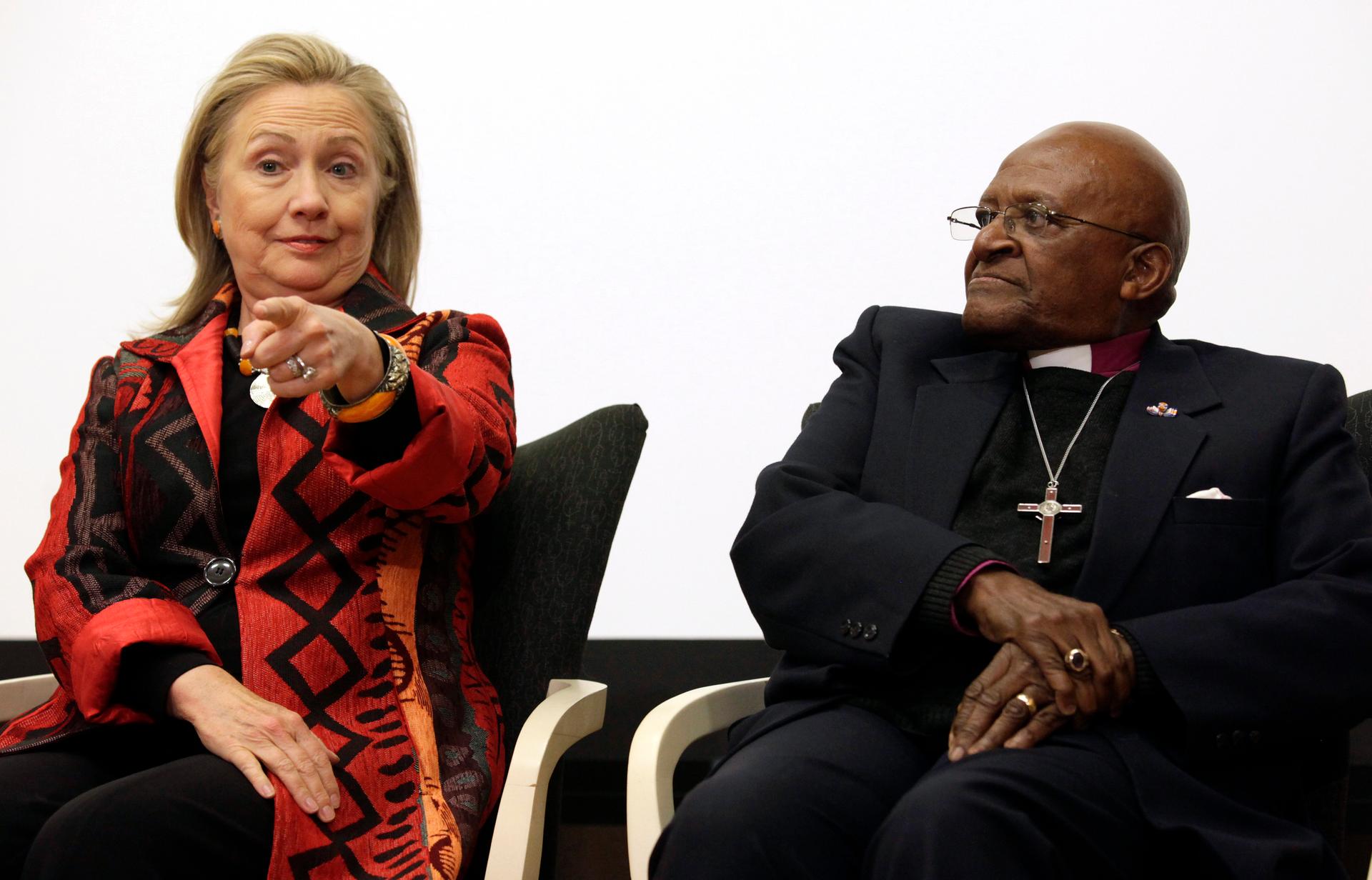 Hillary Clinton and Desmond Tutu