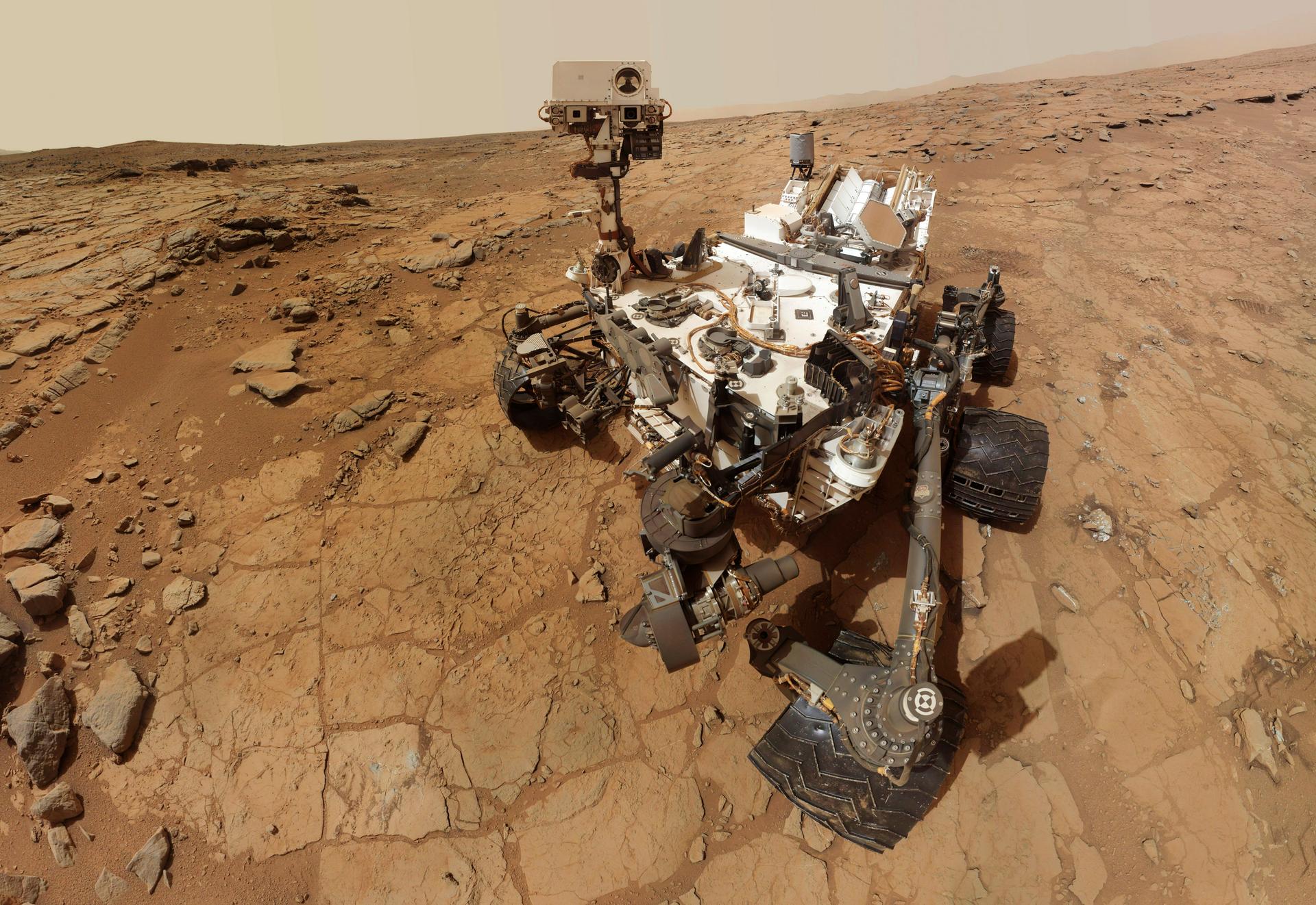 NASA's Mars rover, Curiosity, is pictured in this February 3, 2013 handout self-portrait.