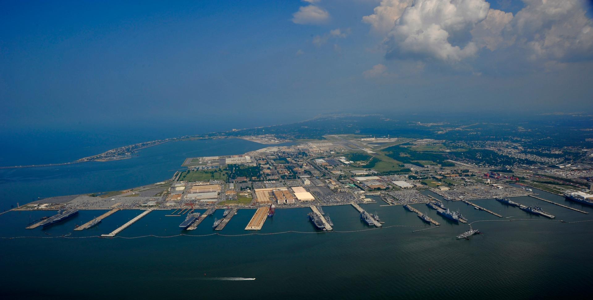 Aerial photo of Naval Station Norfolk