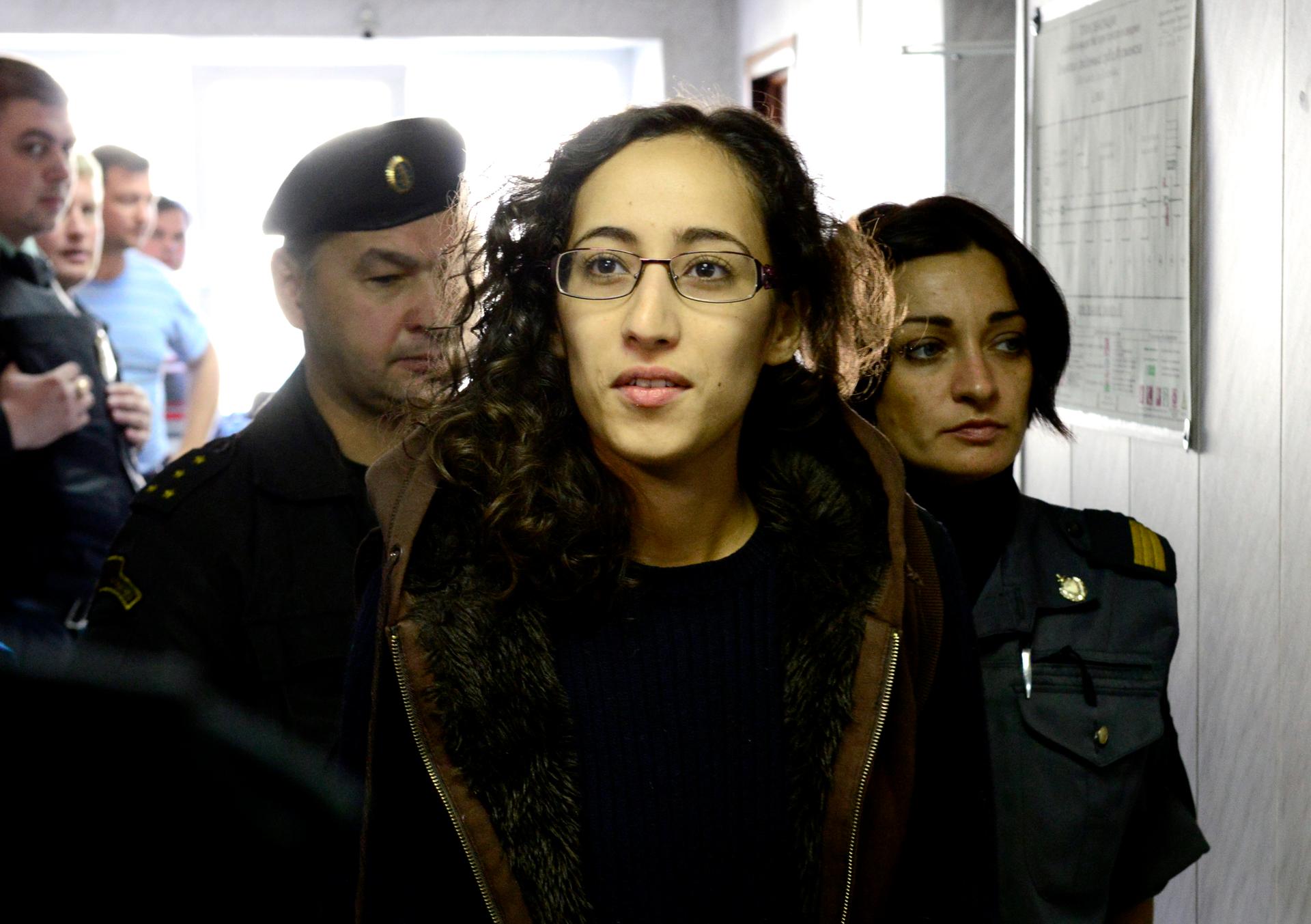 Greenpeace activist Faiza Oulahsen in court at Murmansk (Photo: Reuters)
