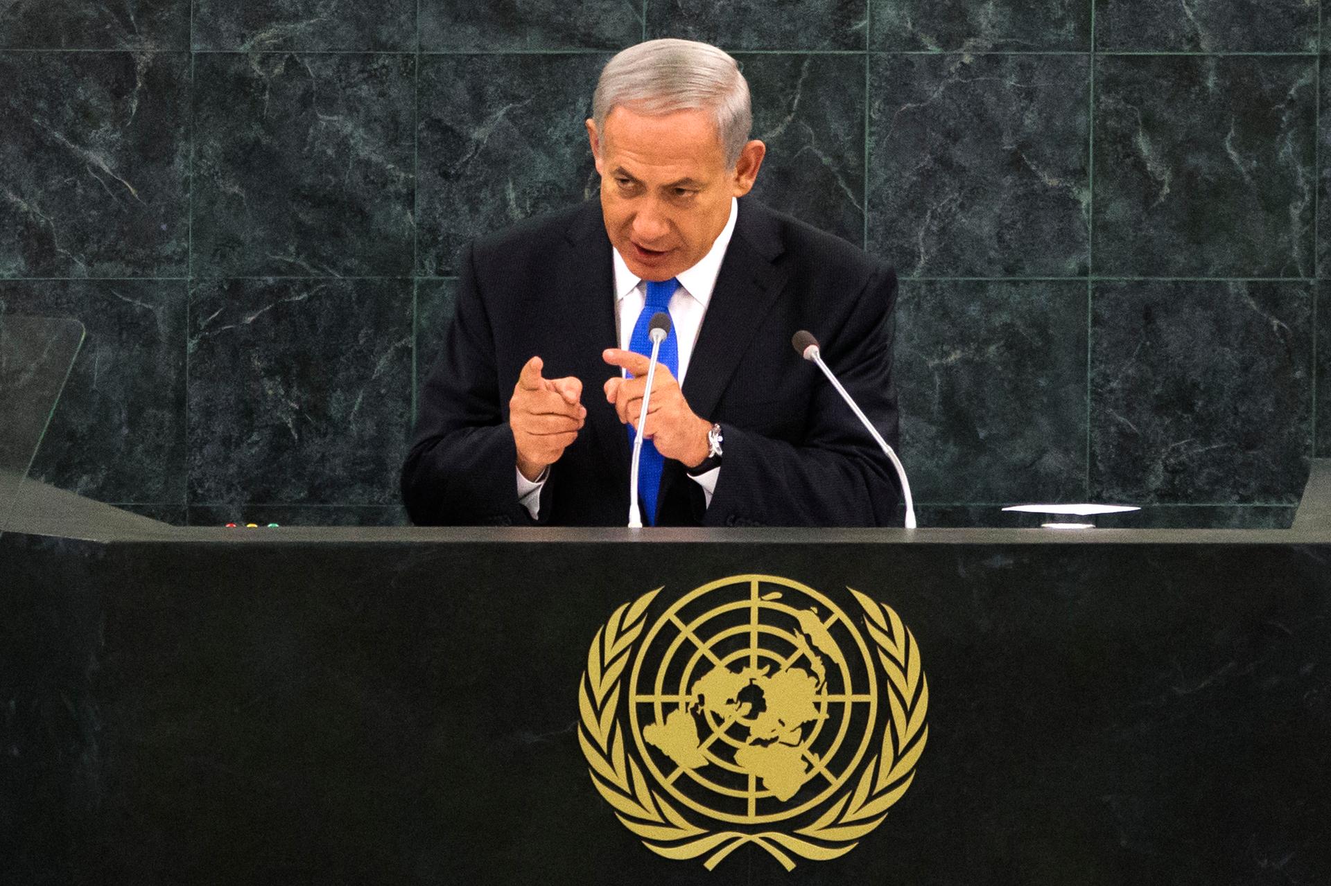 Israel's Benjamin Netanyahu at the United Nations in New York. (Photo: REUTERS/Adrees Latif)