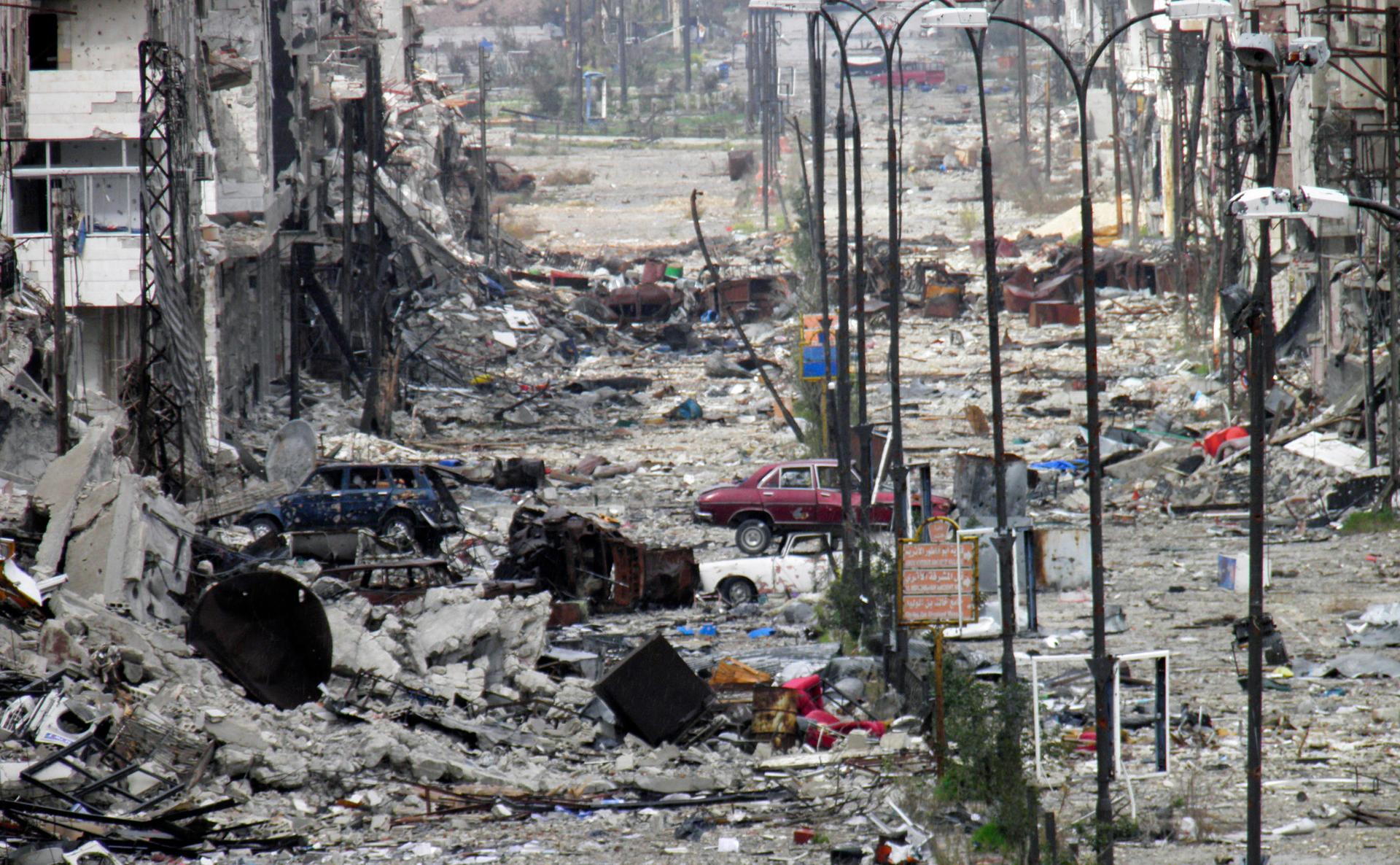 Much of Homs is a devastated and deserted wasteland. This photo is from March. 