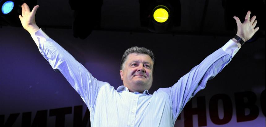 Ukrainian businessman, politician and presidential candidate, Petro Poroshenko, on the stump earlier this week.  