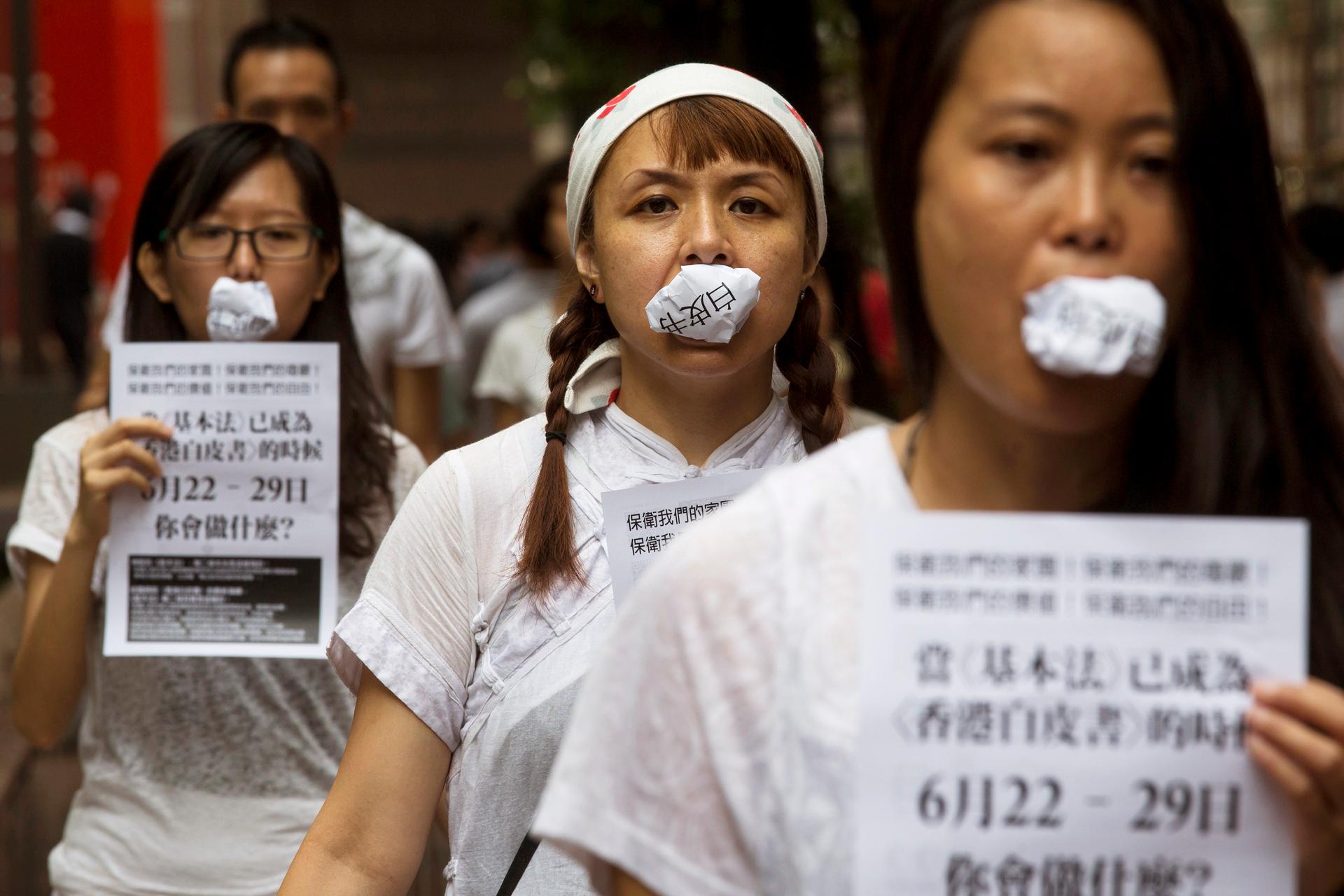 Hong Kong China free speech protest