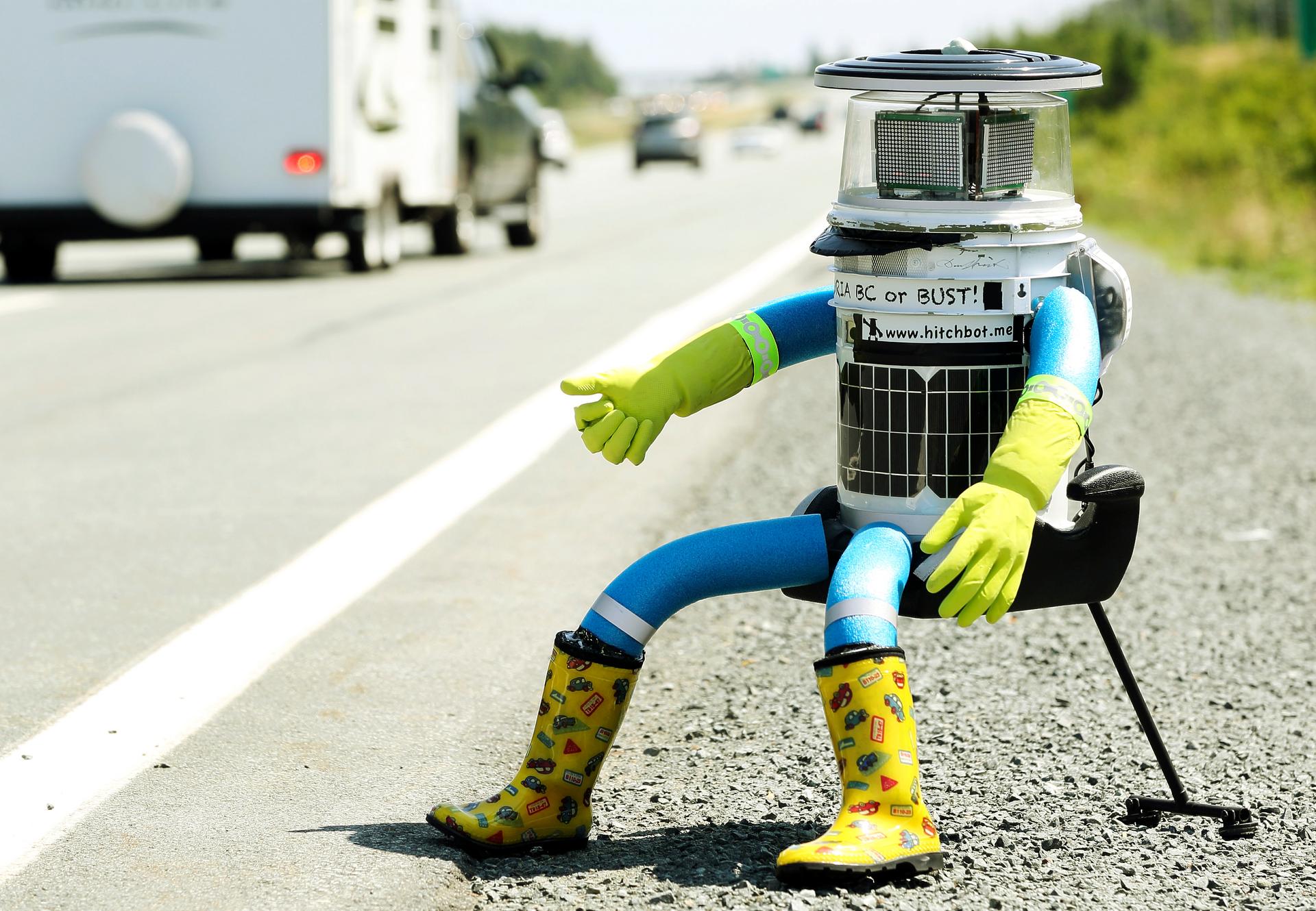 hitchBOT, the hitchhiking robot, was destroyed in Philadelphia.