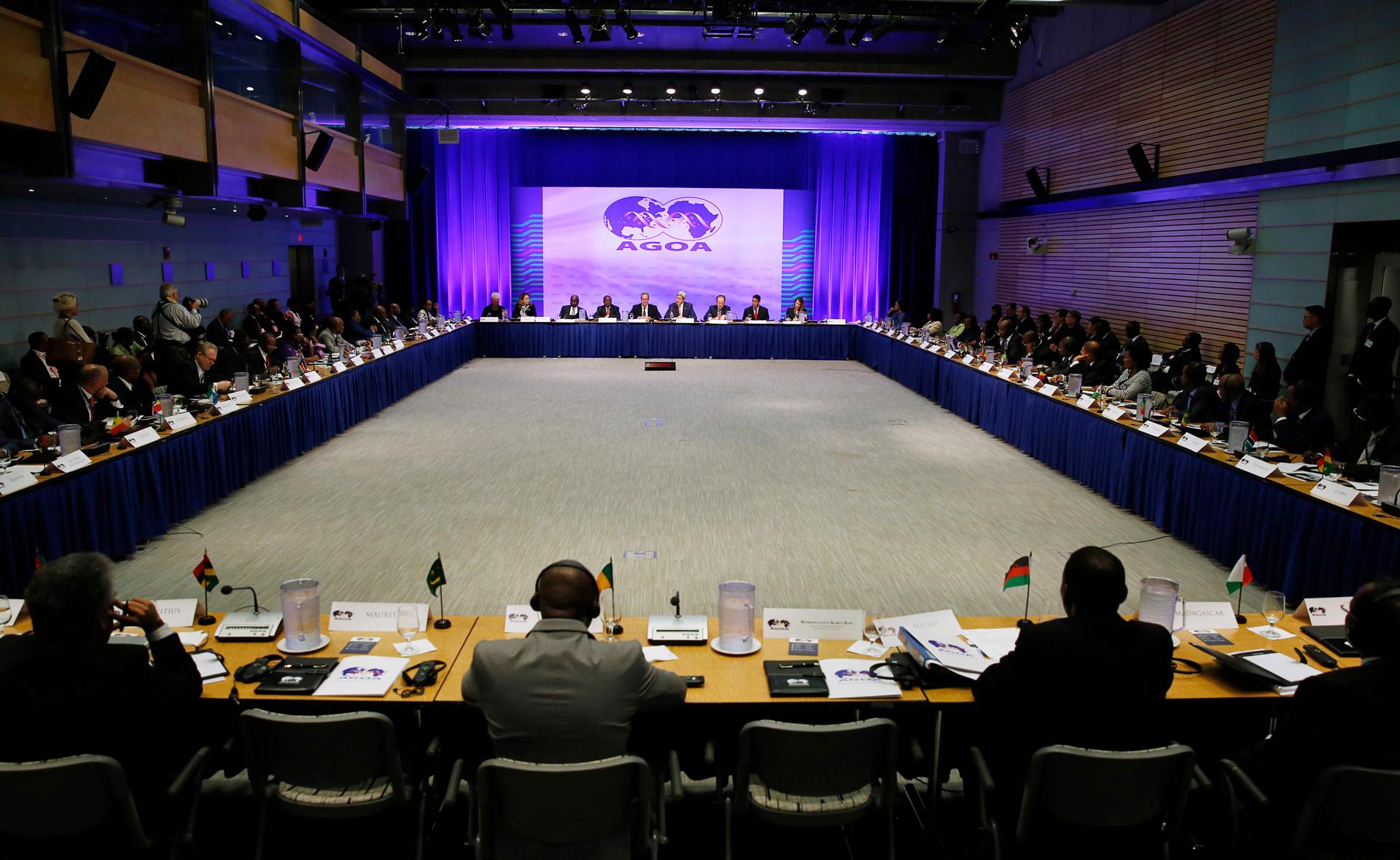 Representatives from various African nations gather at the opening session at the AGOA Forum during the US-Africa Leaders Summit in Washington August 4, 2014. 
