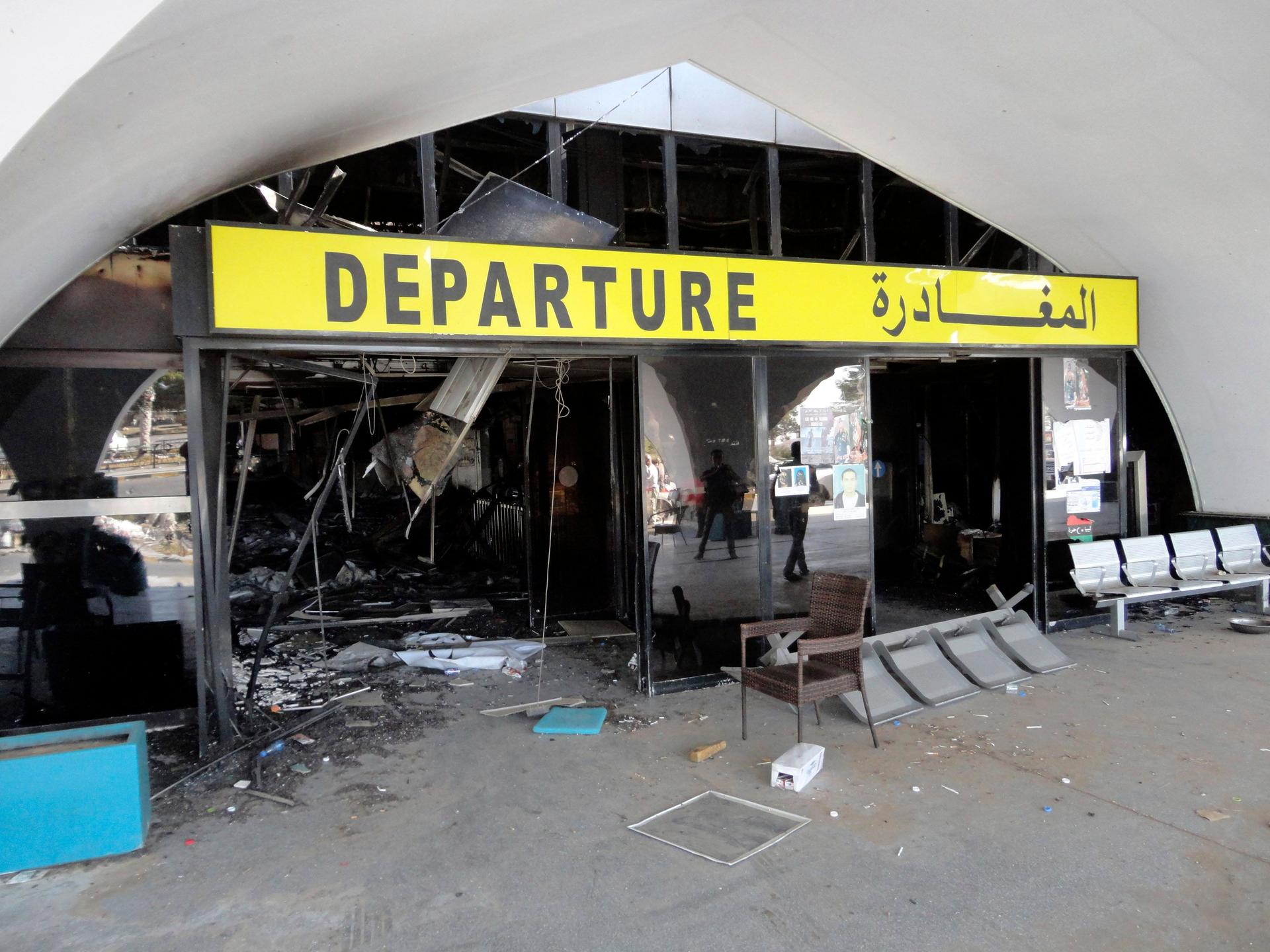 The passenger terminal at Tripoli's international airport after recent attacks.