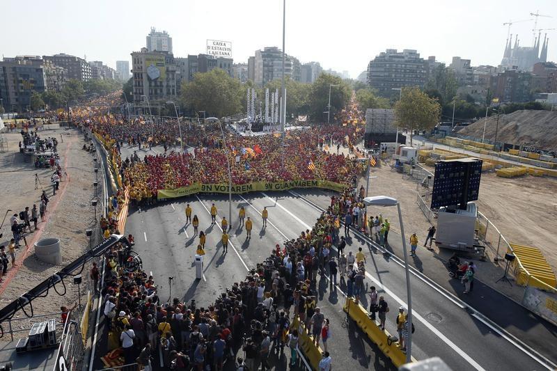 Thousands of Catalans march in Barcelona for independence
