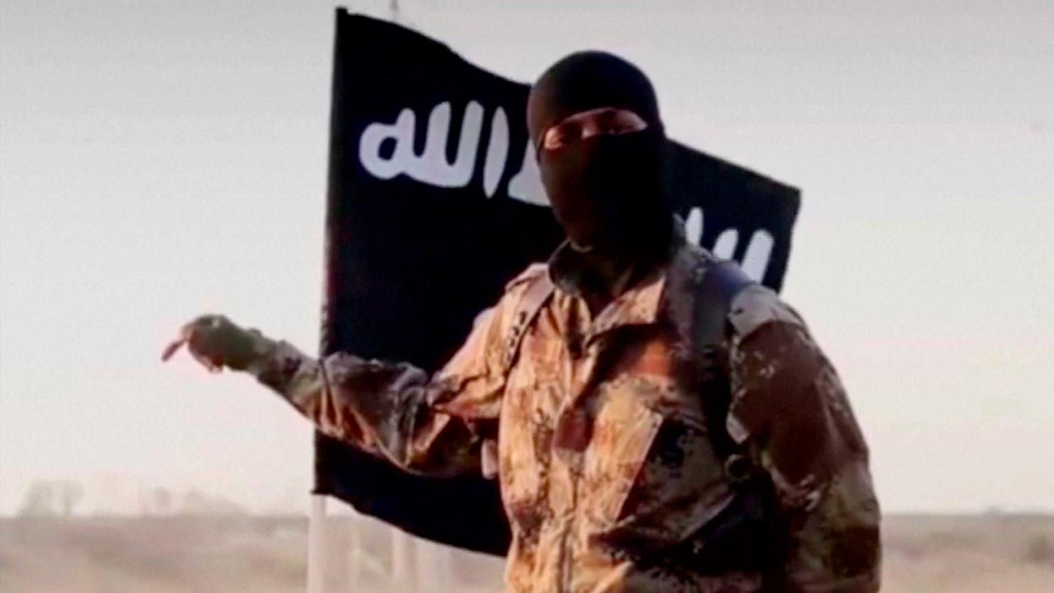 A masked man speaking in what is believed to be a North American accent in a video that Islamic State militants released in September 2014. 