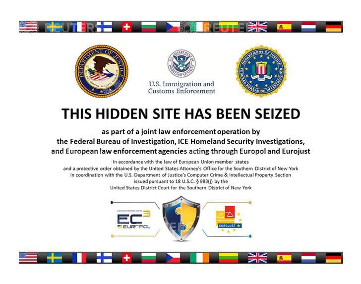 A screenshot of  the Silk Road website, allegedly an underground online drug market, after it was closed by U.S. authorities November 6, 2014.