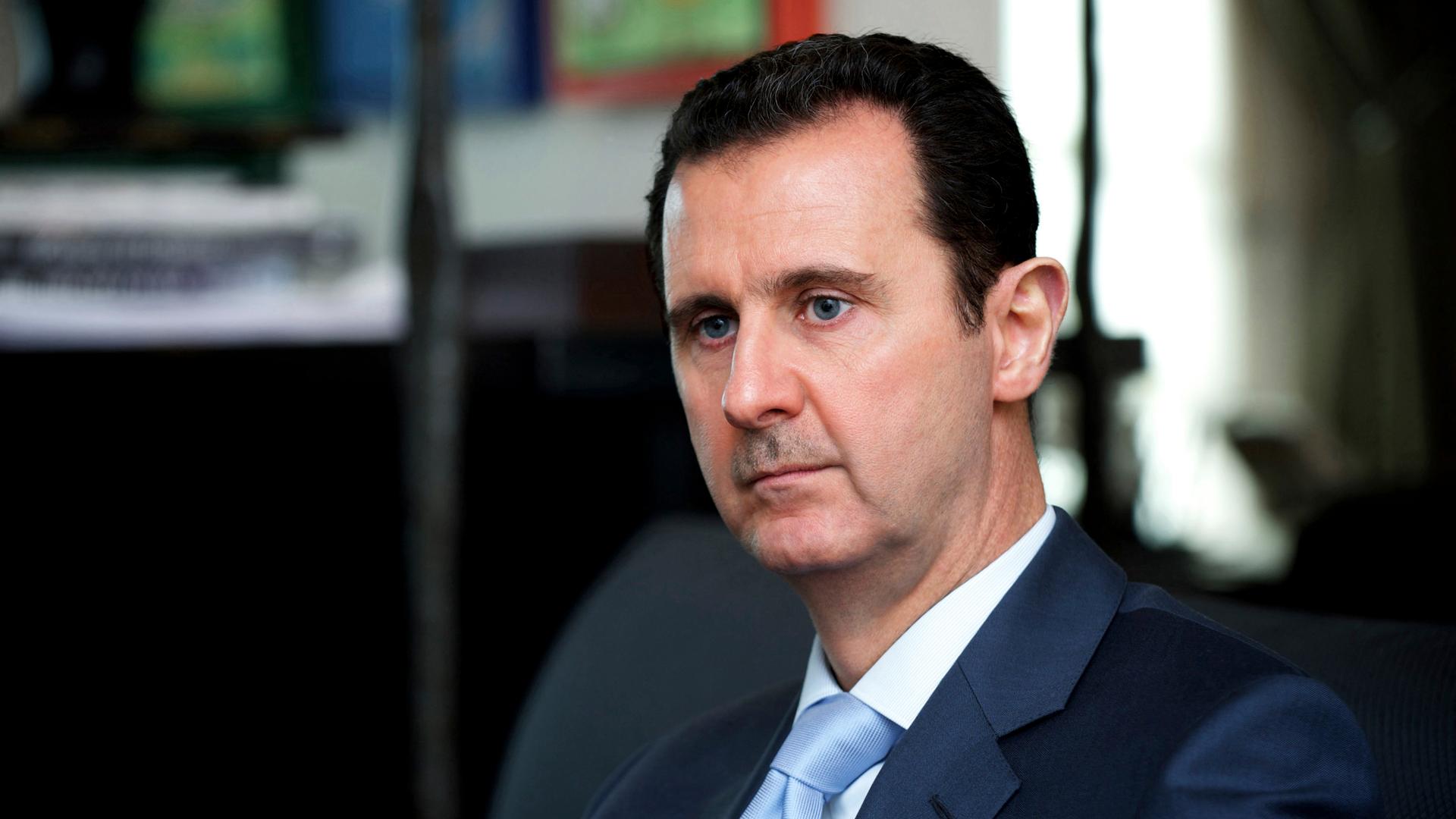 Syria's President Bashar al-Assad is seen during an interview in Damascus in January.