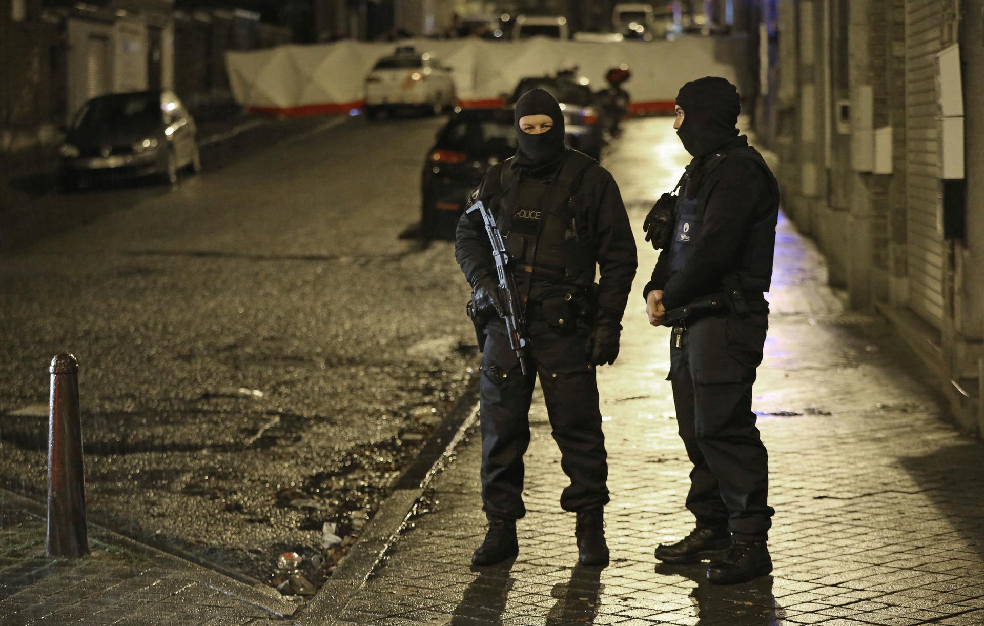 An increasingly common sight across Europe, heavily armed security forces on guard. These are Belgian special forces police, blocking a street in Verviers, near the scene of a deadly firefight with suspected Islamic militants on Thursday night.
