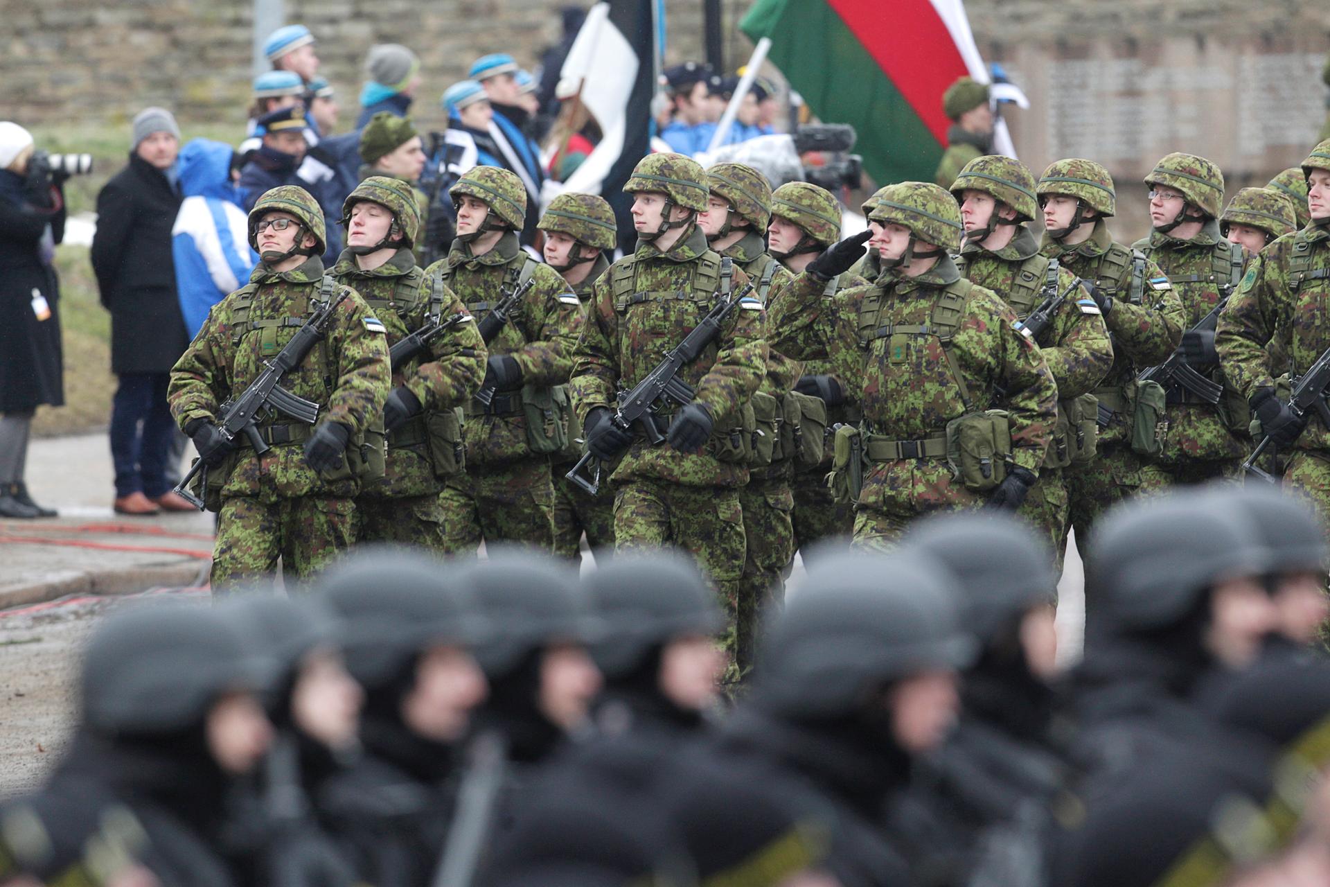 Estonia Narva border military parade