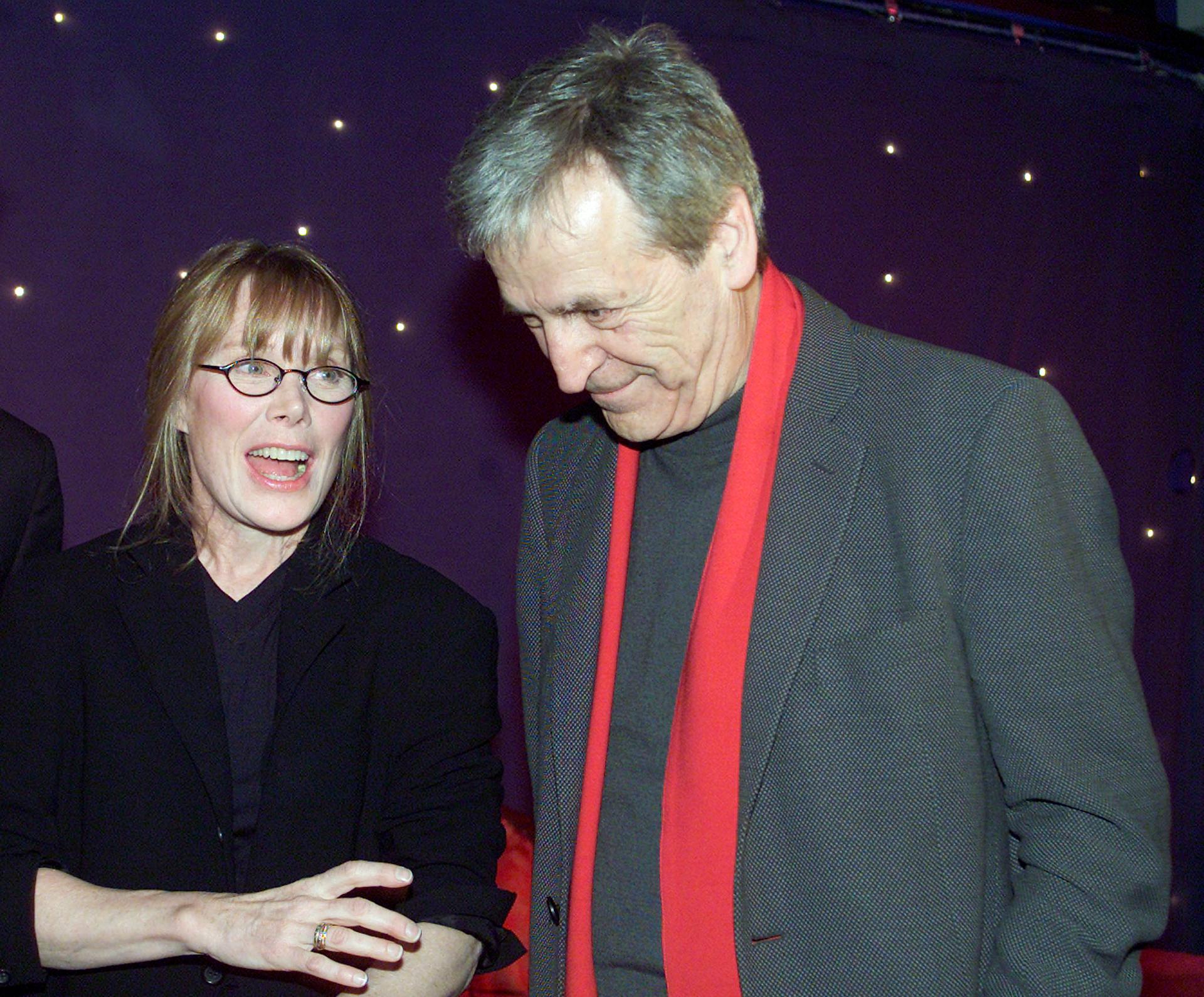 Actress Sissy Spacek and director Costa Gavras talk before the start of the Charles Horman Truth Project 2002 Human Rights Awards in New York City. Gavras directed and Spacek starred in the film "Missing."
