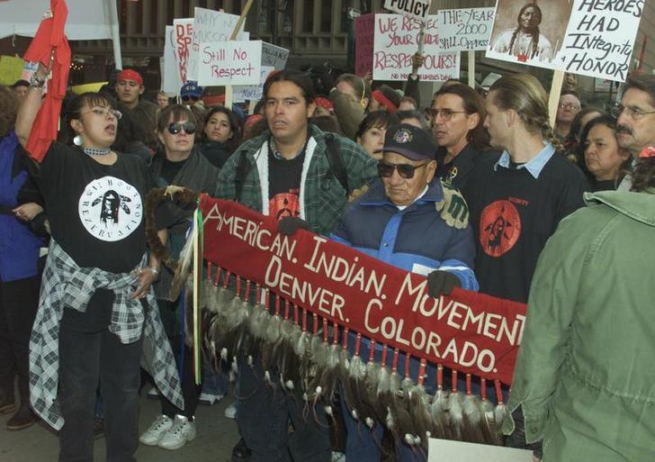 In October, 2000 American Indians blocked the parade route of Italian Americans celebrating Columbus Day in downtown Denver. The protestors decried the use of Columbus's name in the parade citing that Columbus was a slave trader and a killer. 