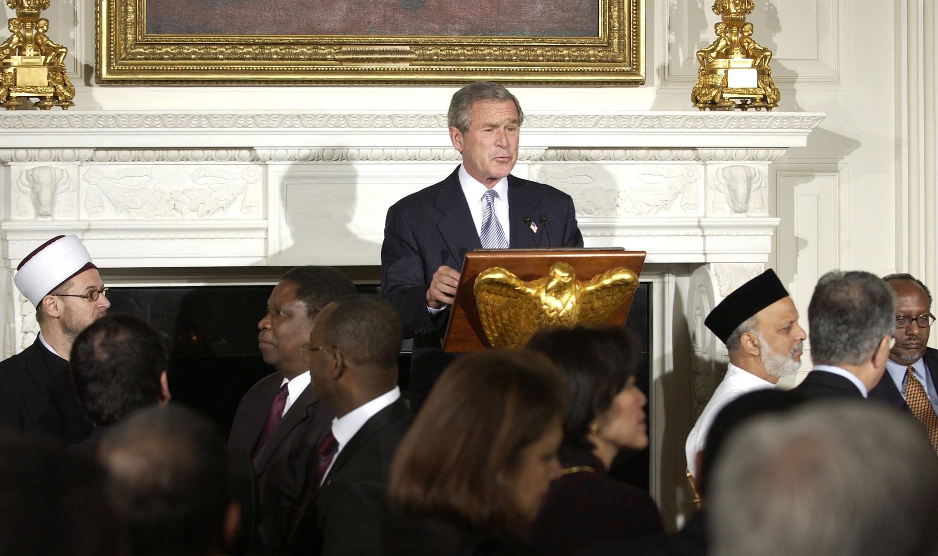 George W. Bush at an Iftar dinner. 