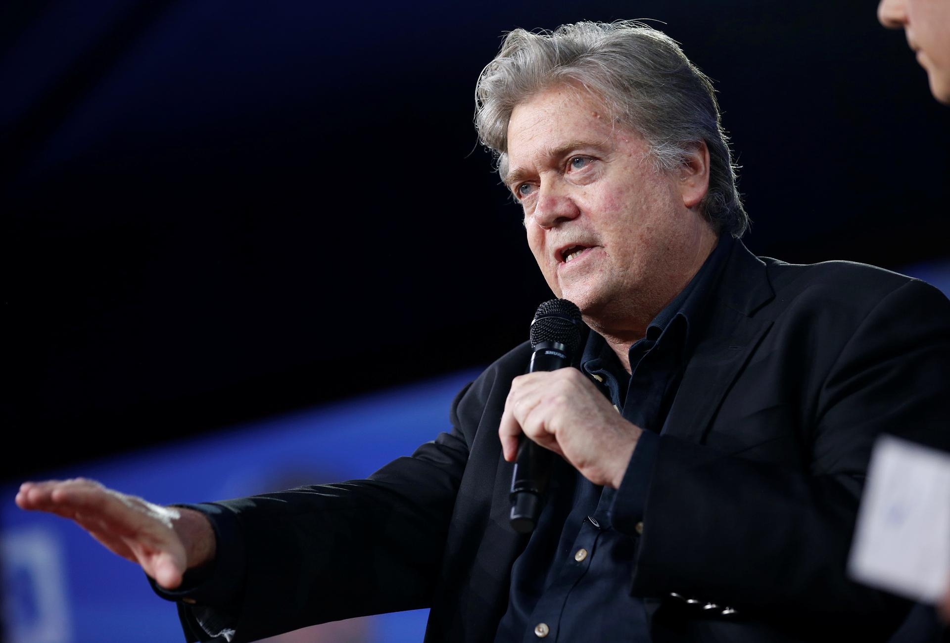 White House Chief Strategist Stephen Bannon speaks at the Conservative Political Action Conference (CPAC) in National Harbor, Maryland, February 23, 2017.