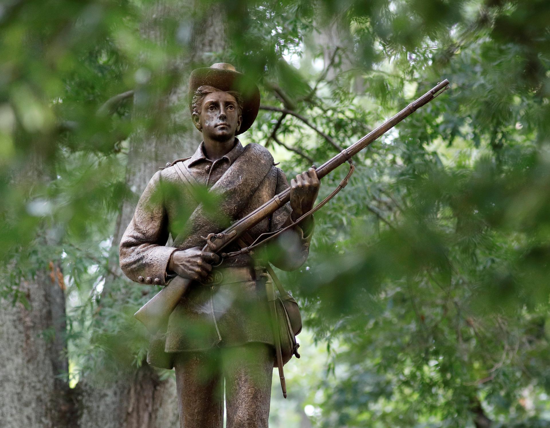 A statue of a Confederate soldier nicknamed Silent Sam stands on the campus of the University of North Carolina in Chapel Hill, North Carolina, U.S. August 17, 2017. 