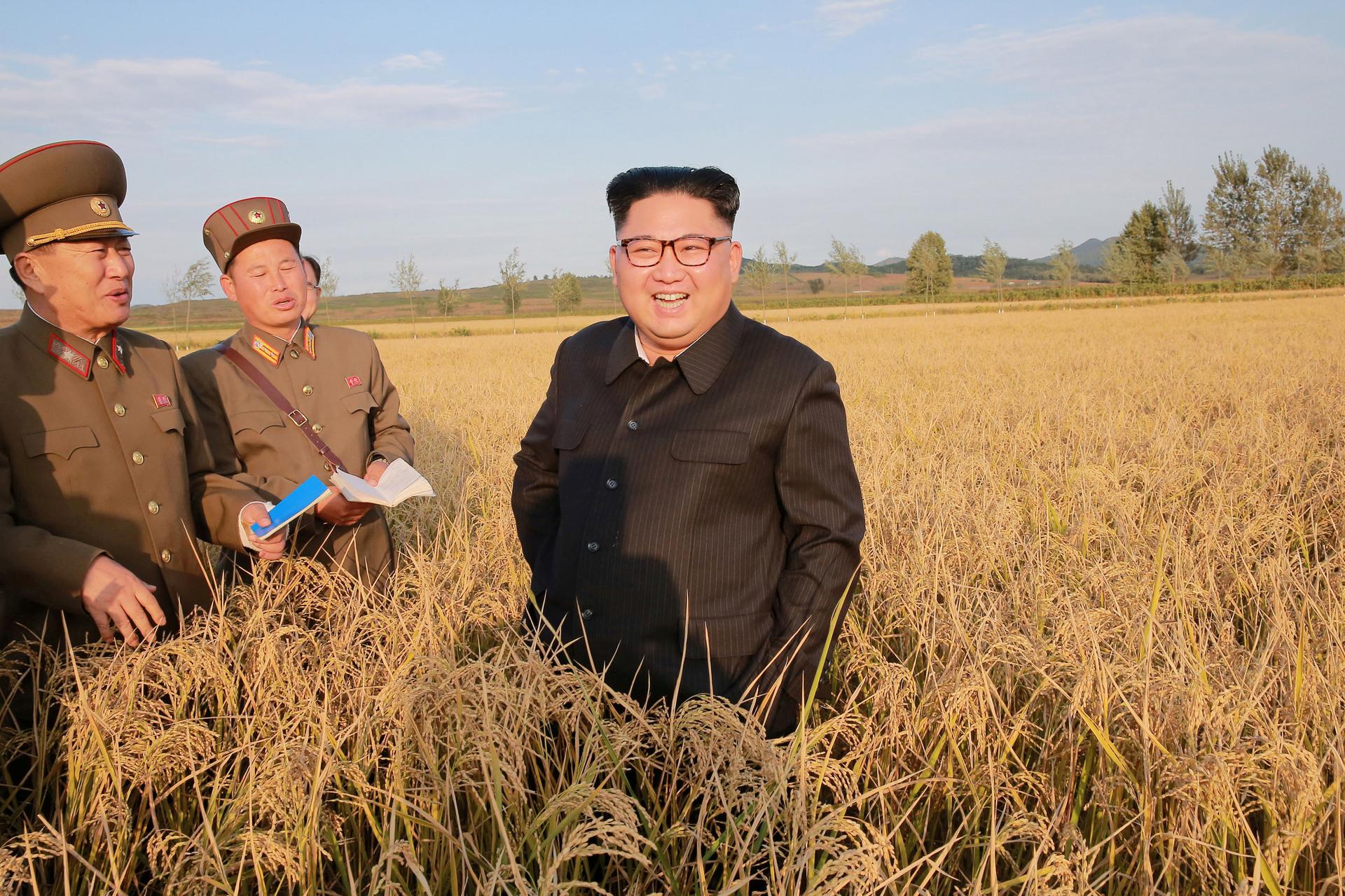 North Korean leader Kim Jong-un visits a farm in this Sept. 29, 2017 photo released by North Korea's Korean Central News Agency in Pyongyang.