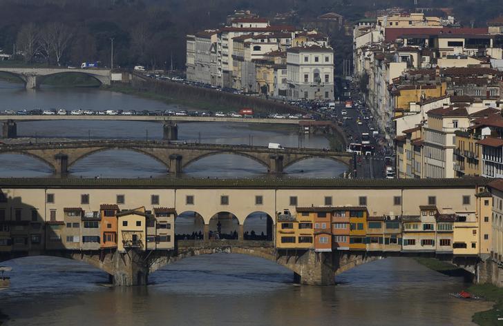 A view of Ponte Vecchio (Old Bridge) in Florence, Italy 