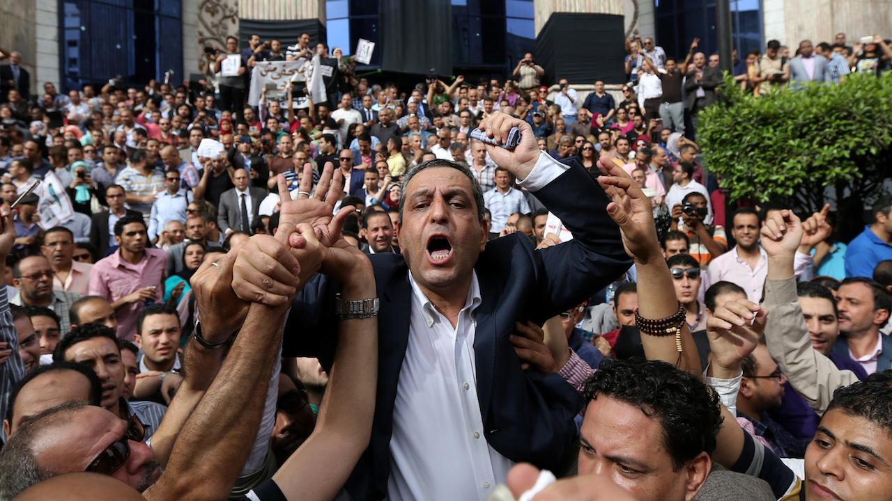 Egypt journalists protests