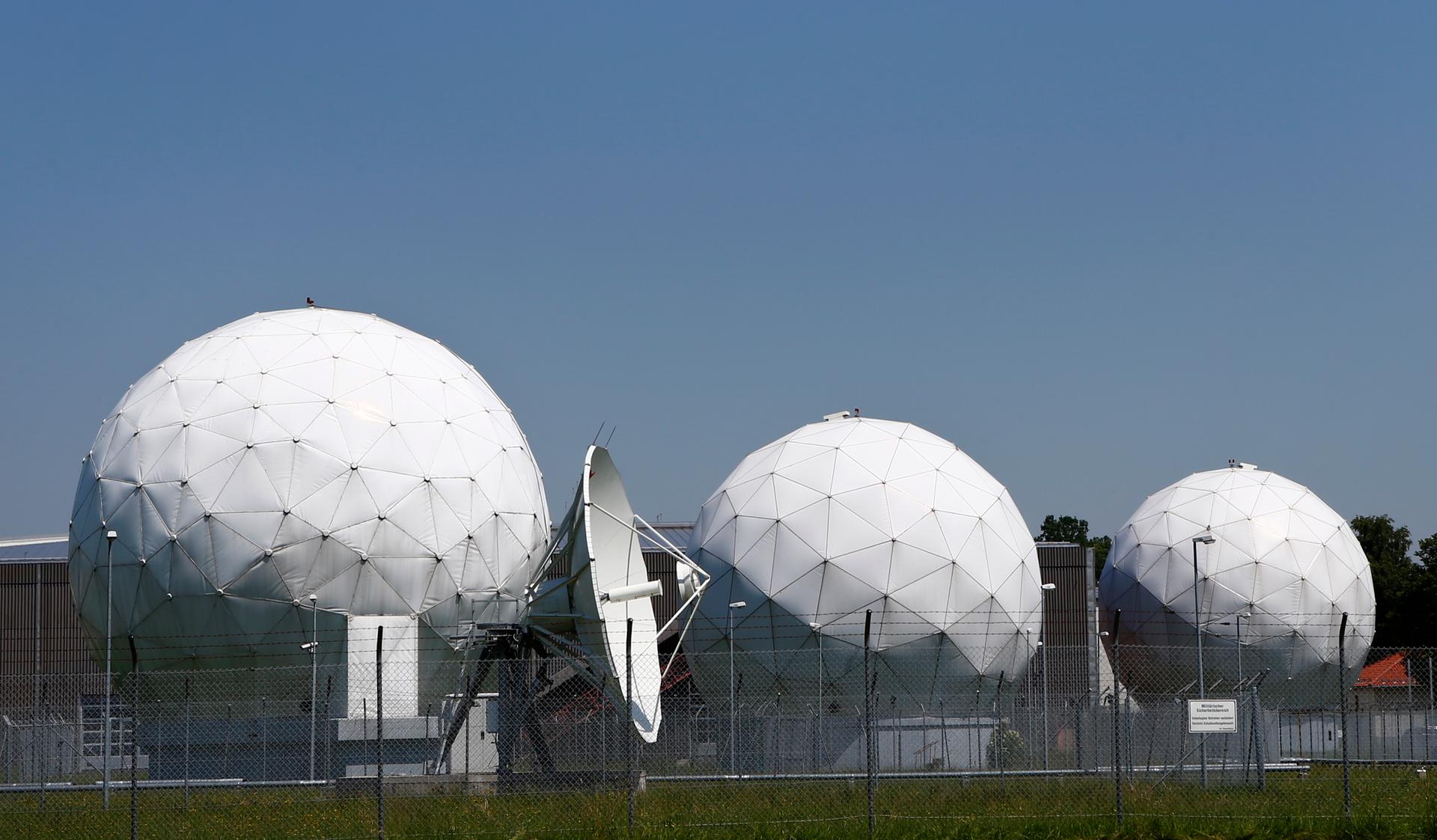 A view of sensor arrays at a former NSA monitoring base in Bad Aibling in Bavaria, Germany.