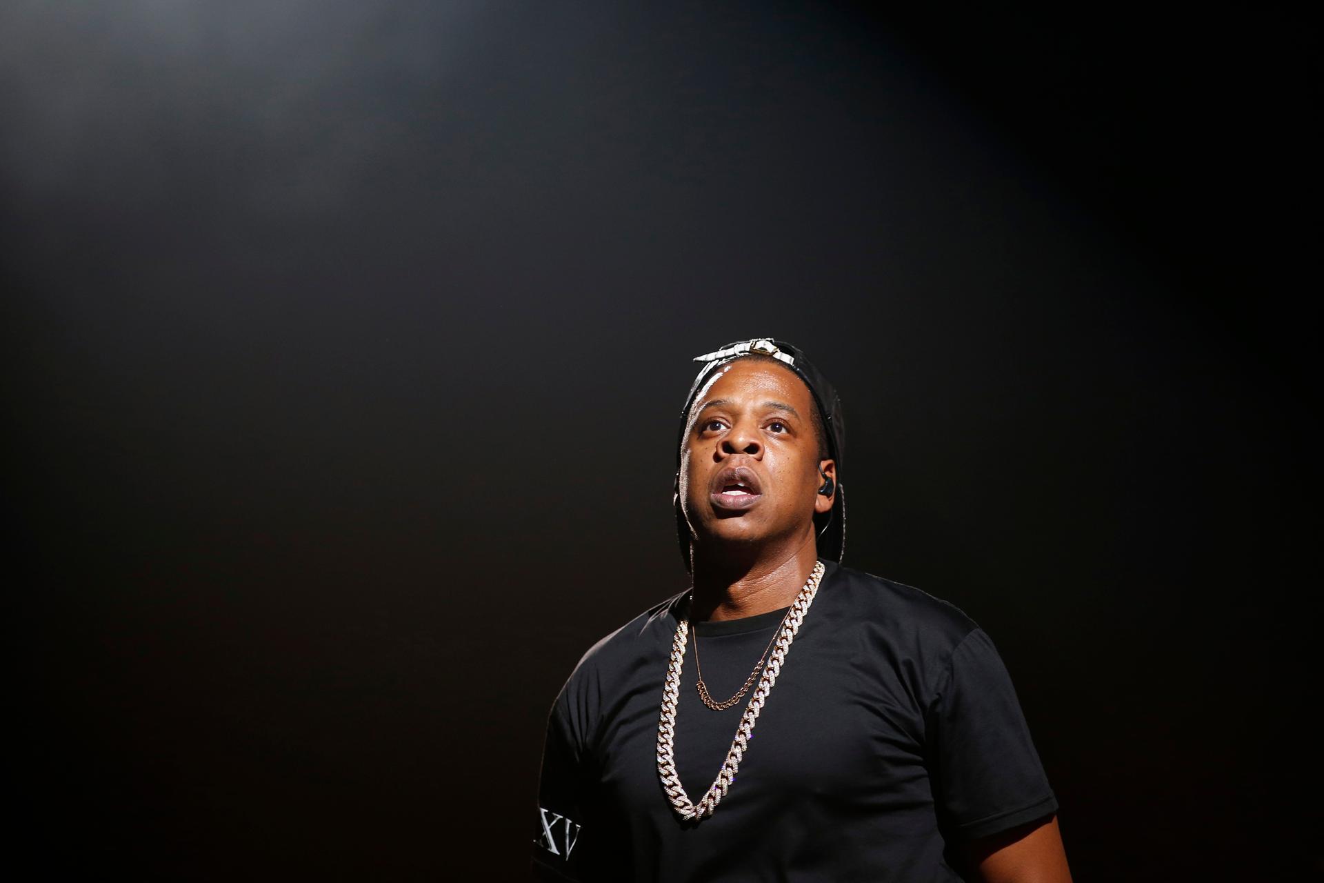 American rapper Jay-Z performs at Bercy stadium in Paris on October 17, 2013.