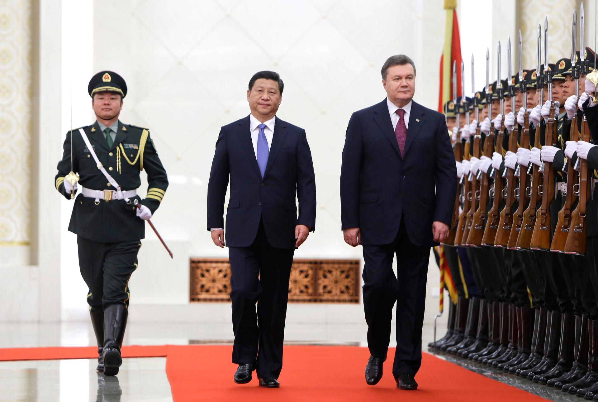 China's President Xi Jinping hosted his Ukrainian counterpart Viktor Yanukovich at the Great Hall of the People in Beijing, back in December 2013.  