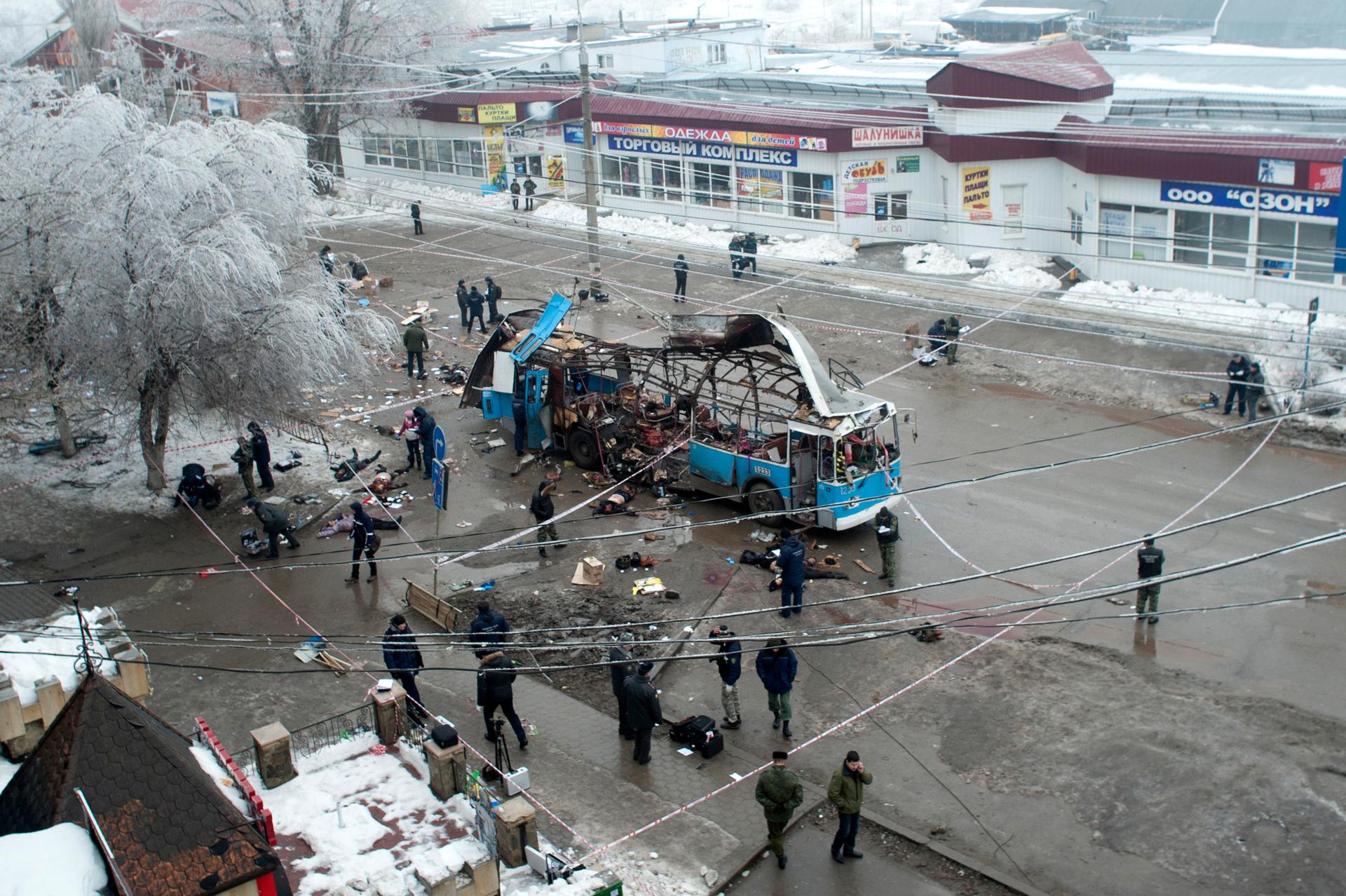 A suicide bomb blast ripped a trolleybus apart in Volgograd on Monday, in the second deadly attack in the southern city in two days.